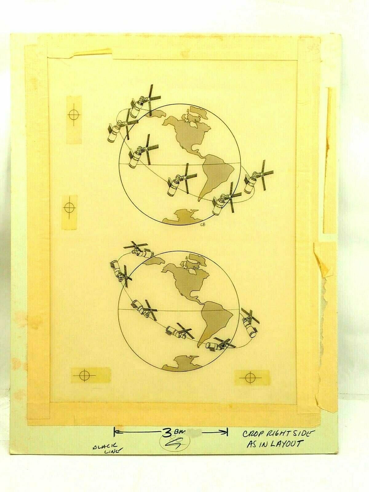 Historic Skylab Re-entry track Camera Ready Advertising ART Charles Berger 1979