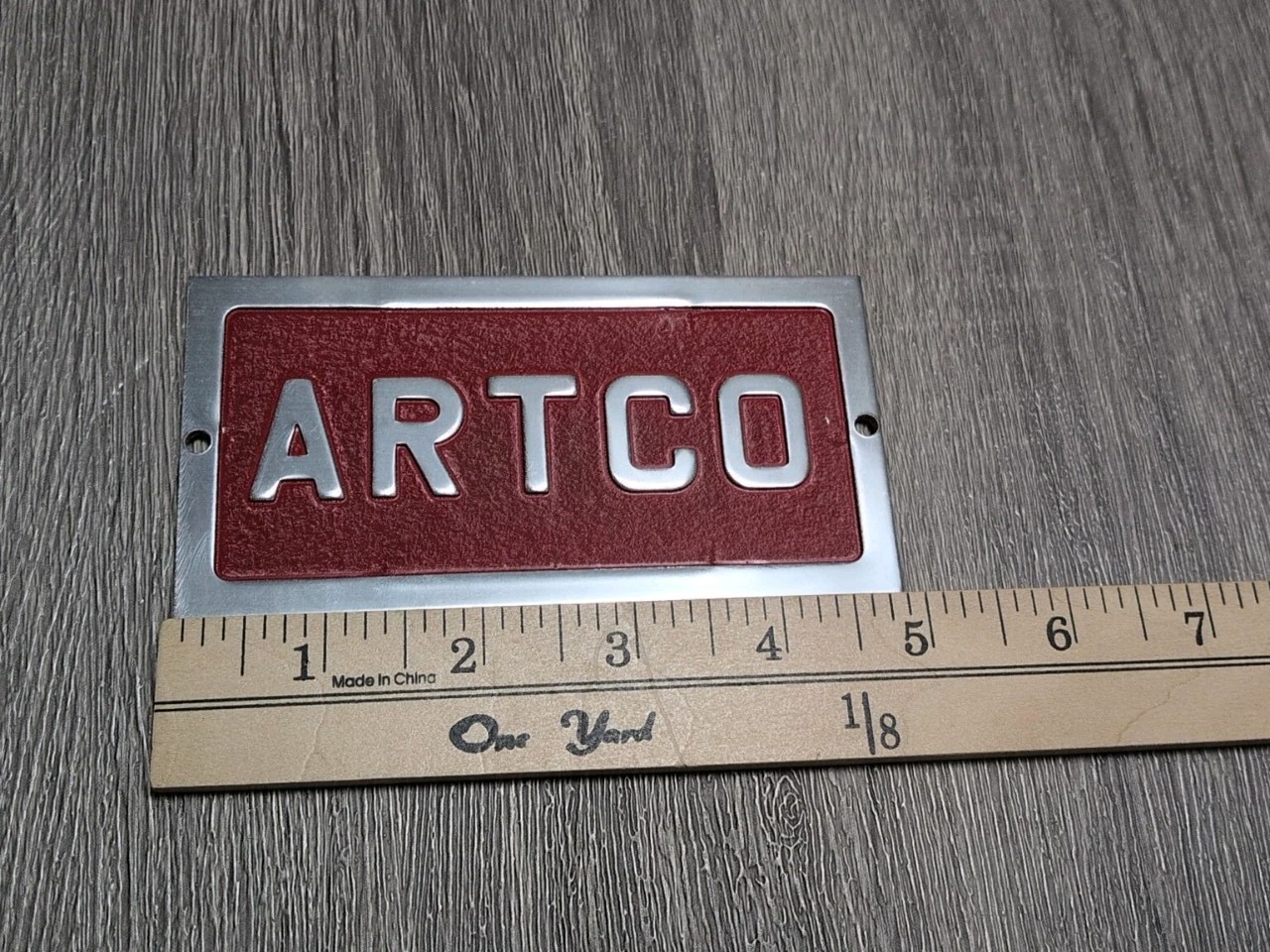 Vintage ARTCO Cast Aluminum Machine Nameplate Industrial Tool Tags...