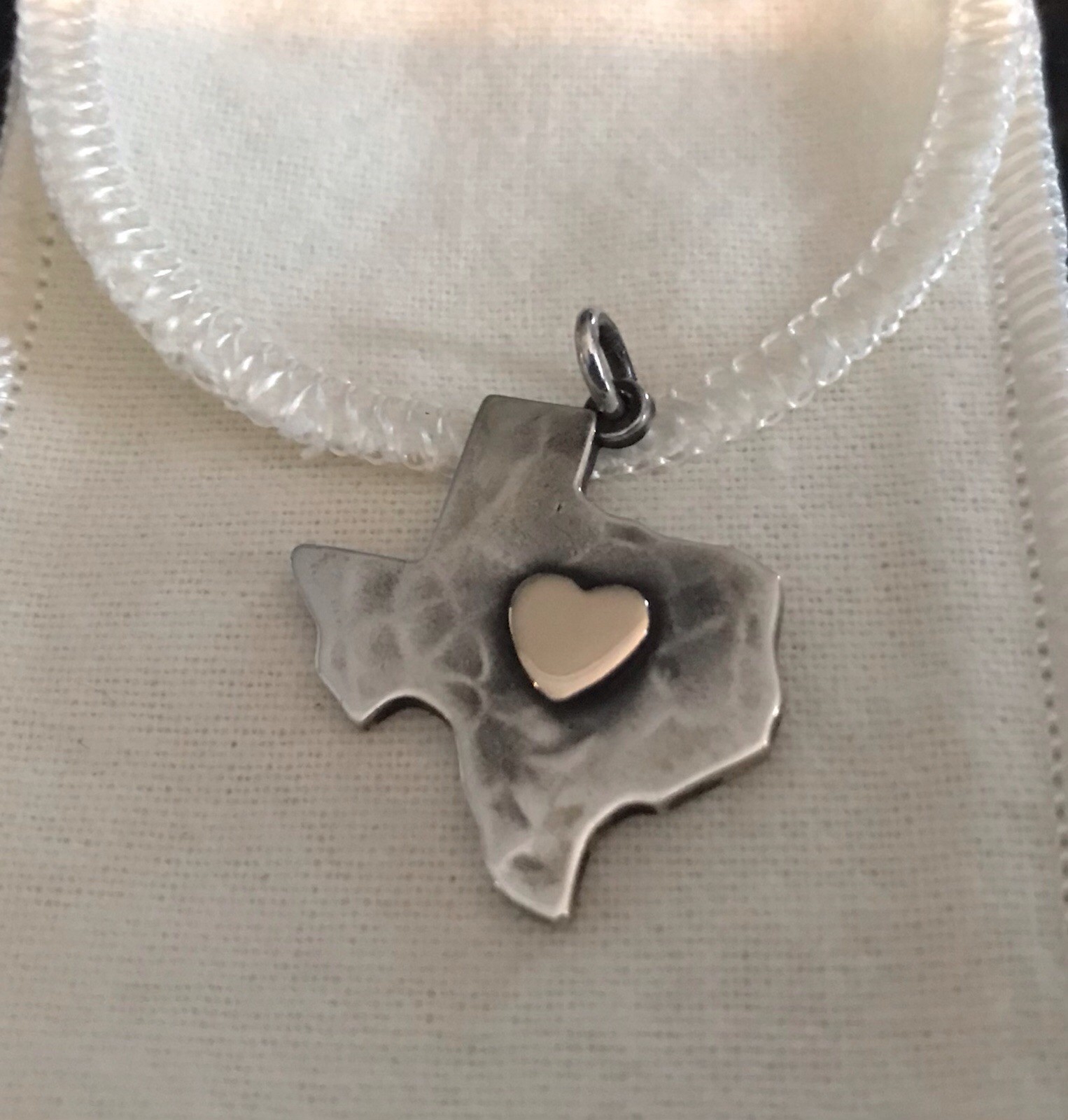 James Avery Retired 14k Gold and Sterling Silver Heart of Gold Texas
