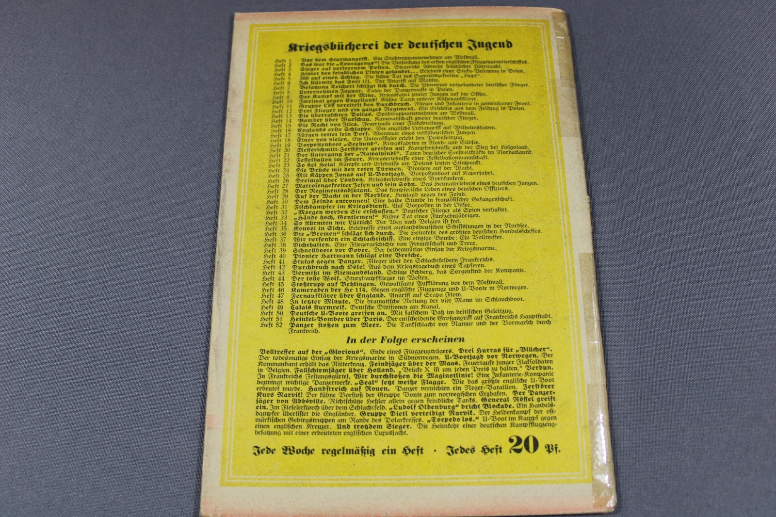 WWII German Youth War Magazine Kriegsbücherei der Deutschen Jugend Panzer