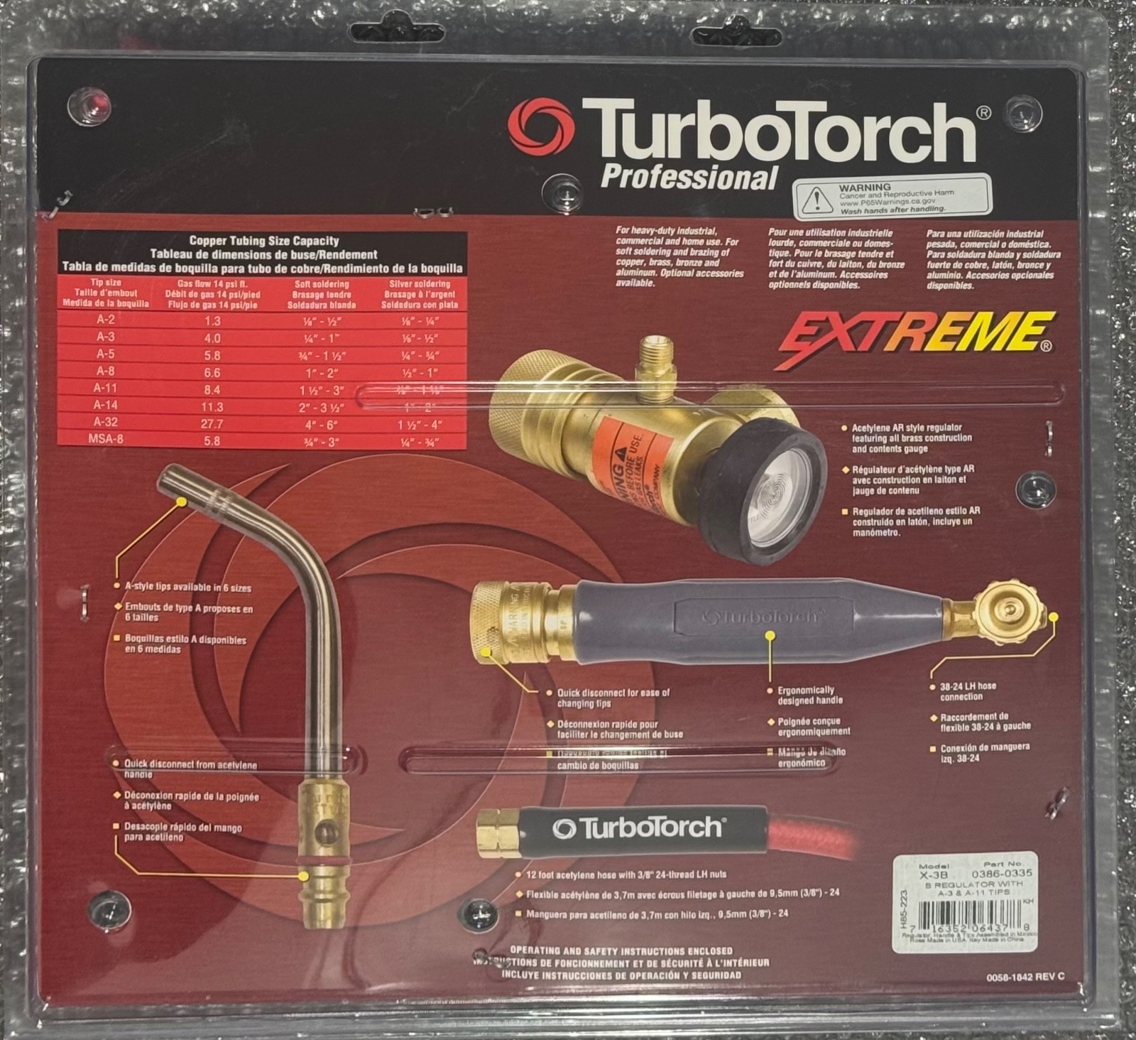 TurboTorch X-3B Torch Kit Swirl for B Tank Air Acetylene 0386-0335