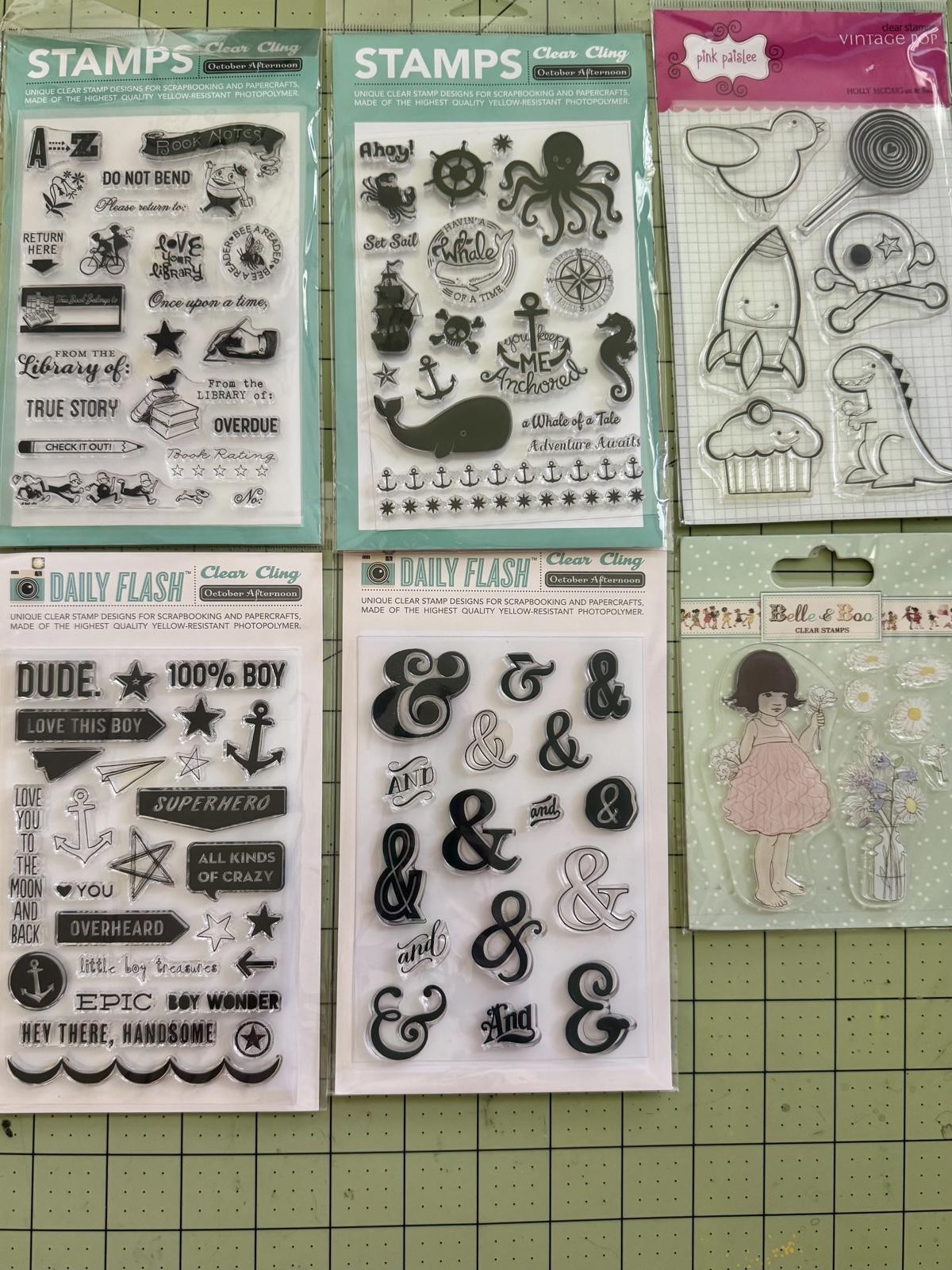 clear stamp lot october afternoon daily flash pink paislee boy library