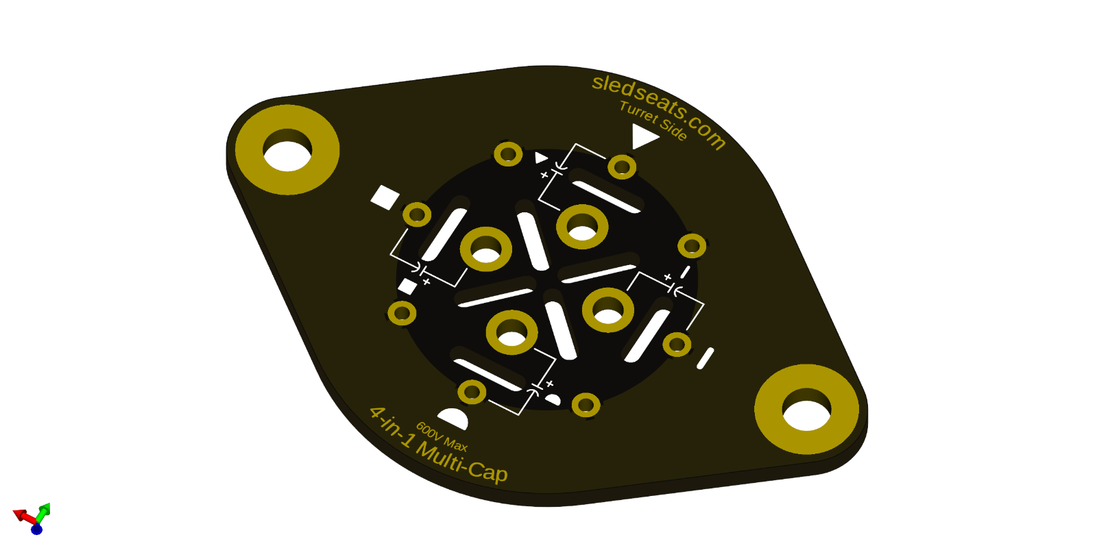 Multi Section Sector Capacitor Circuit Board KIT 600V up to four Capacitors 4in1