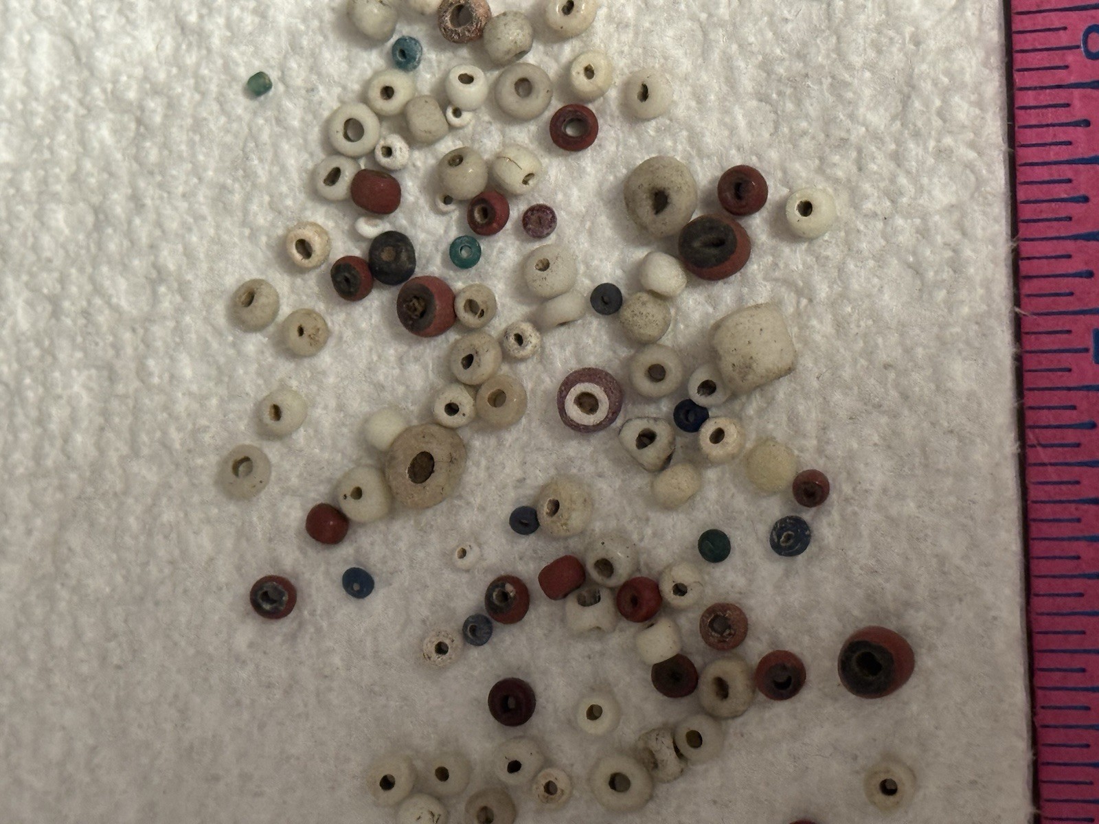 LOT OF 106 ANTIQUE CALIFORNIA TRADE BEADS FOUND BETWEEN AUBURN & PLACERVILLE