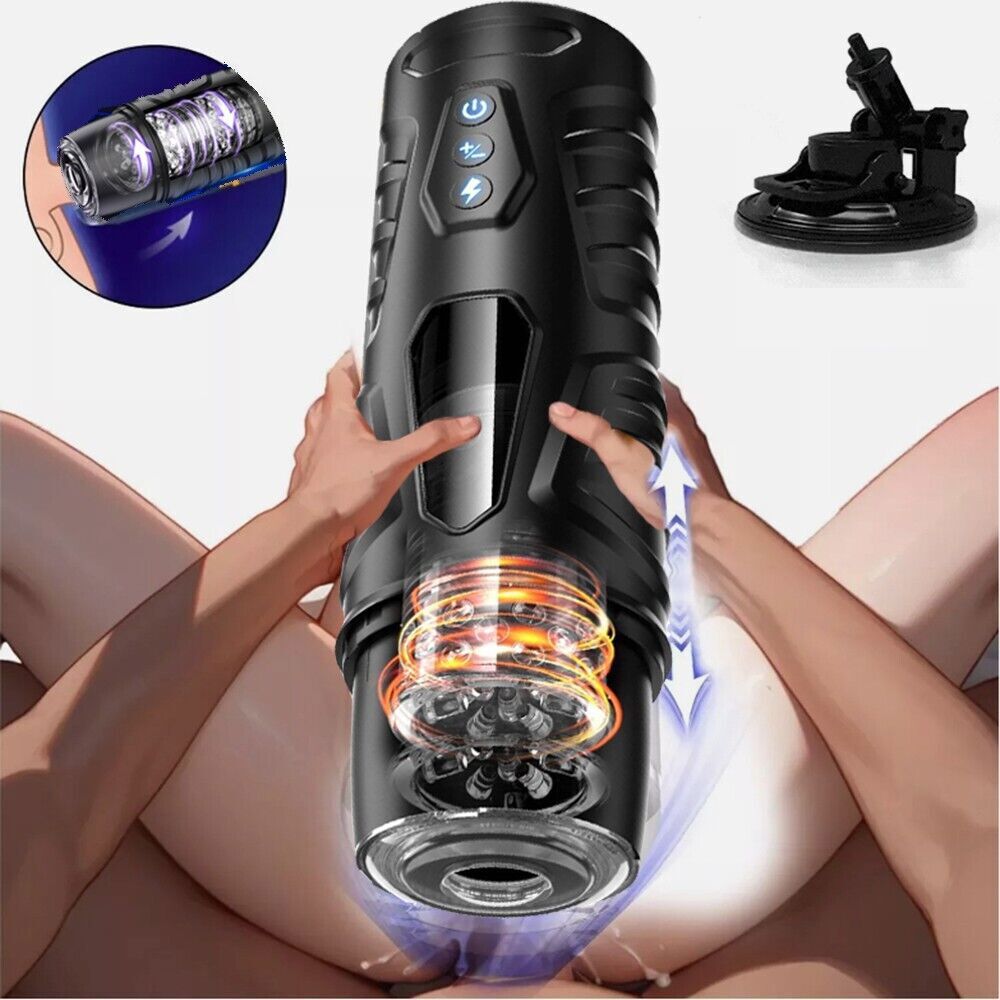 Male Masturbaters Automatic HandsFree Rotating Cup Thrusting Stroker Men Sex Toy