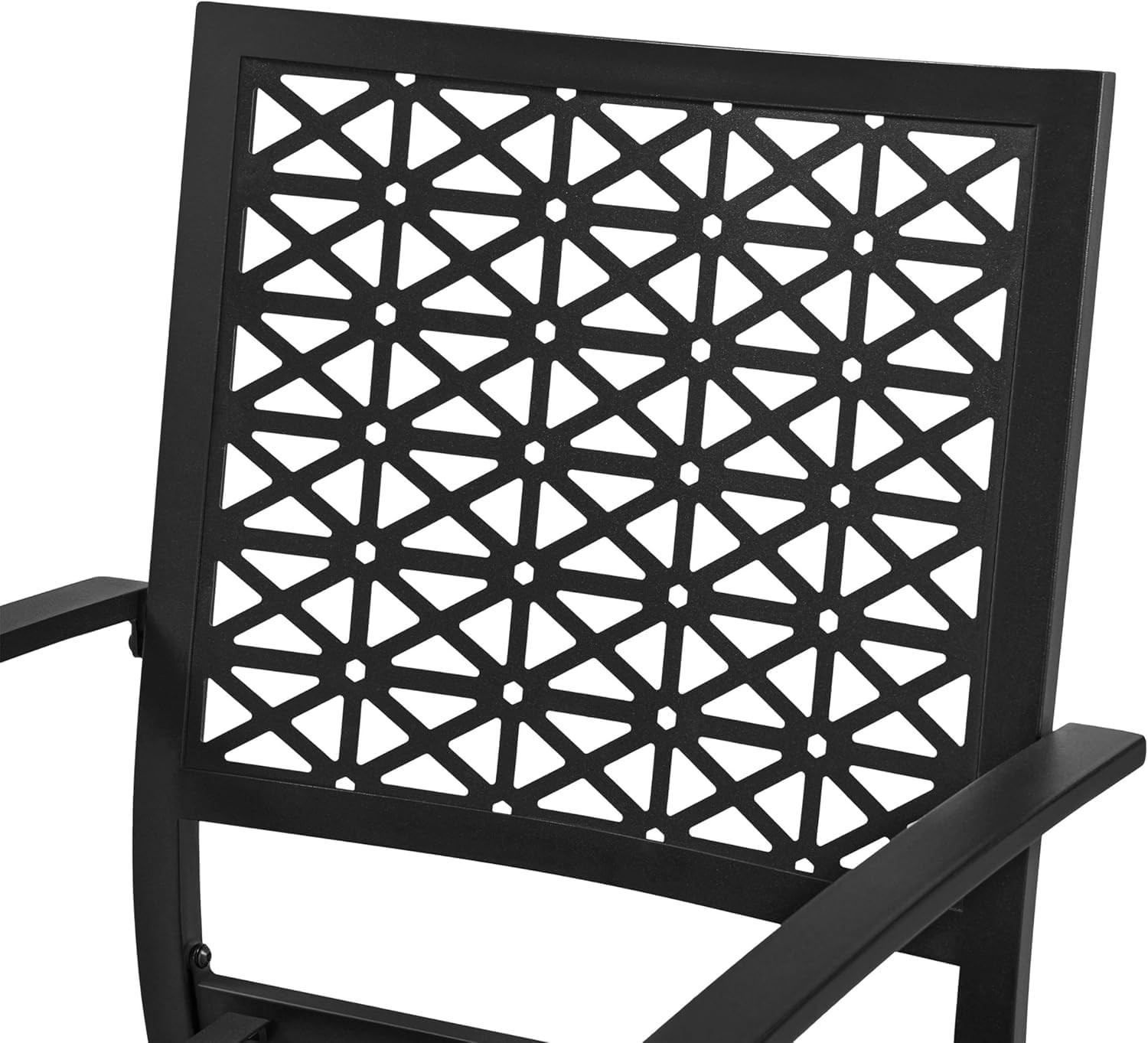 Outdoor Bistro Set 3-Piece Stackable Patio Chairs Square Table Metal Black