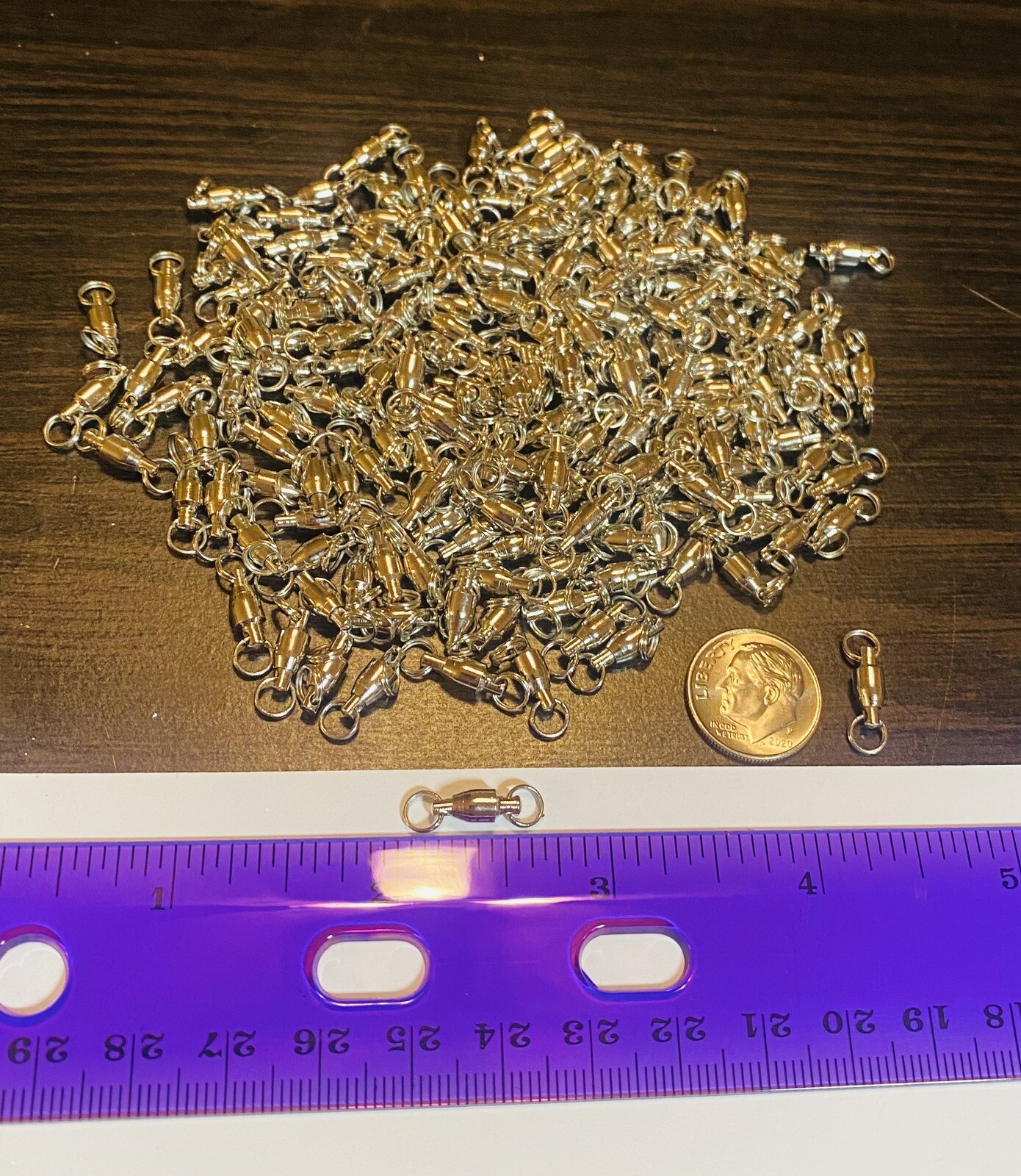 NEW 25ct SZ 2 BALL BEARING SWIVELS WITH SPLIT RINGS FOR SPINNERBAITS USASHIPPING