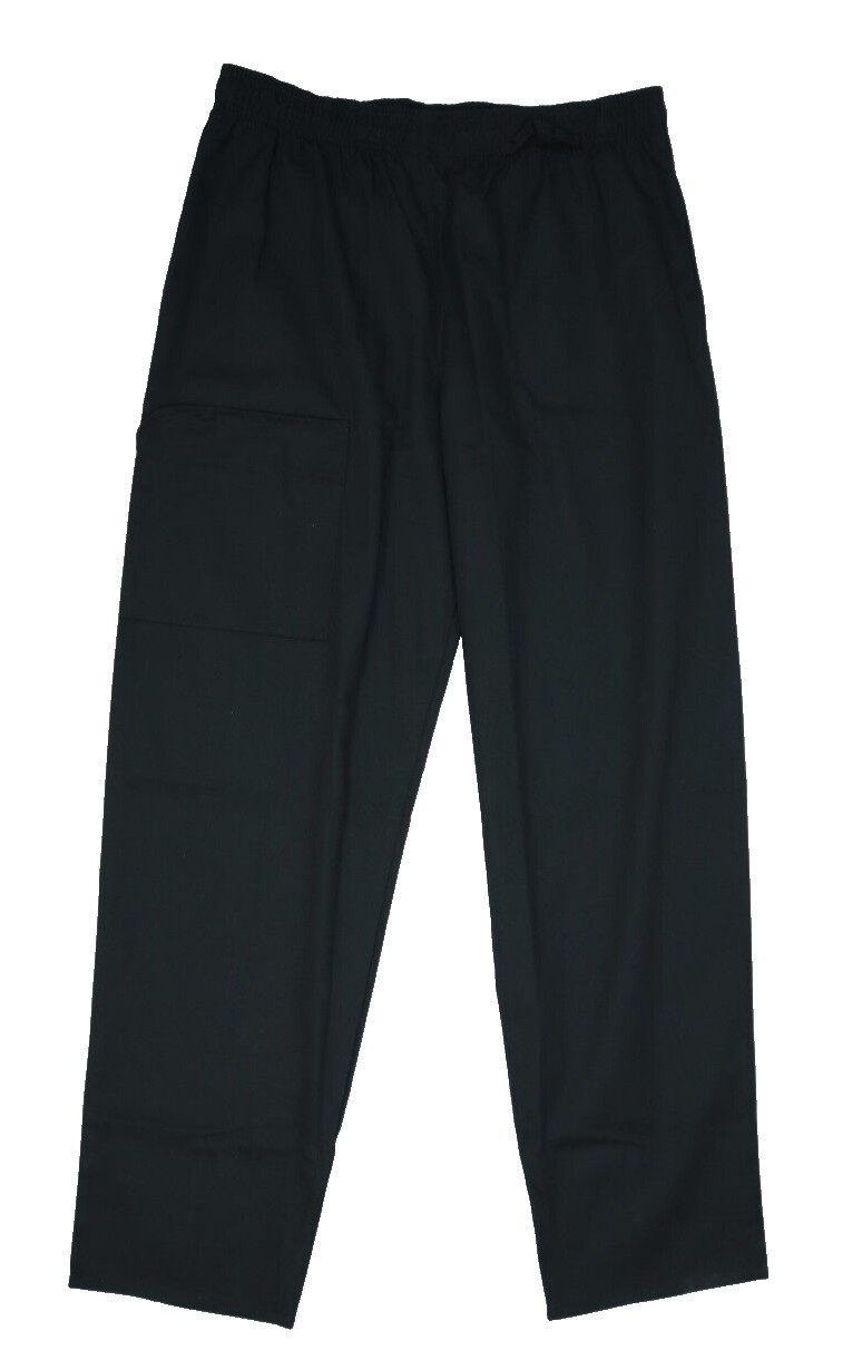Uncommon Threads Chef Cargo Pants Black Straight Leg Cook Kitchen 4100 Mens L