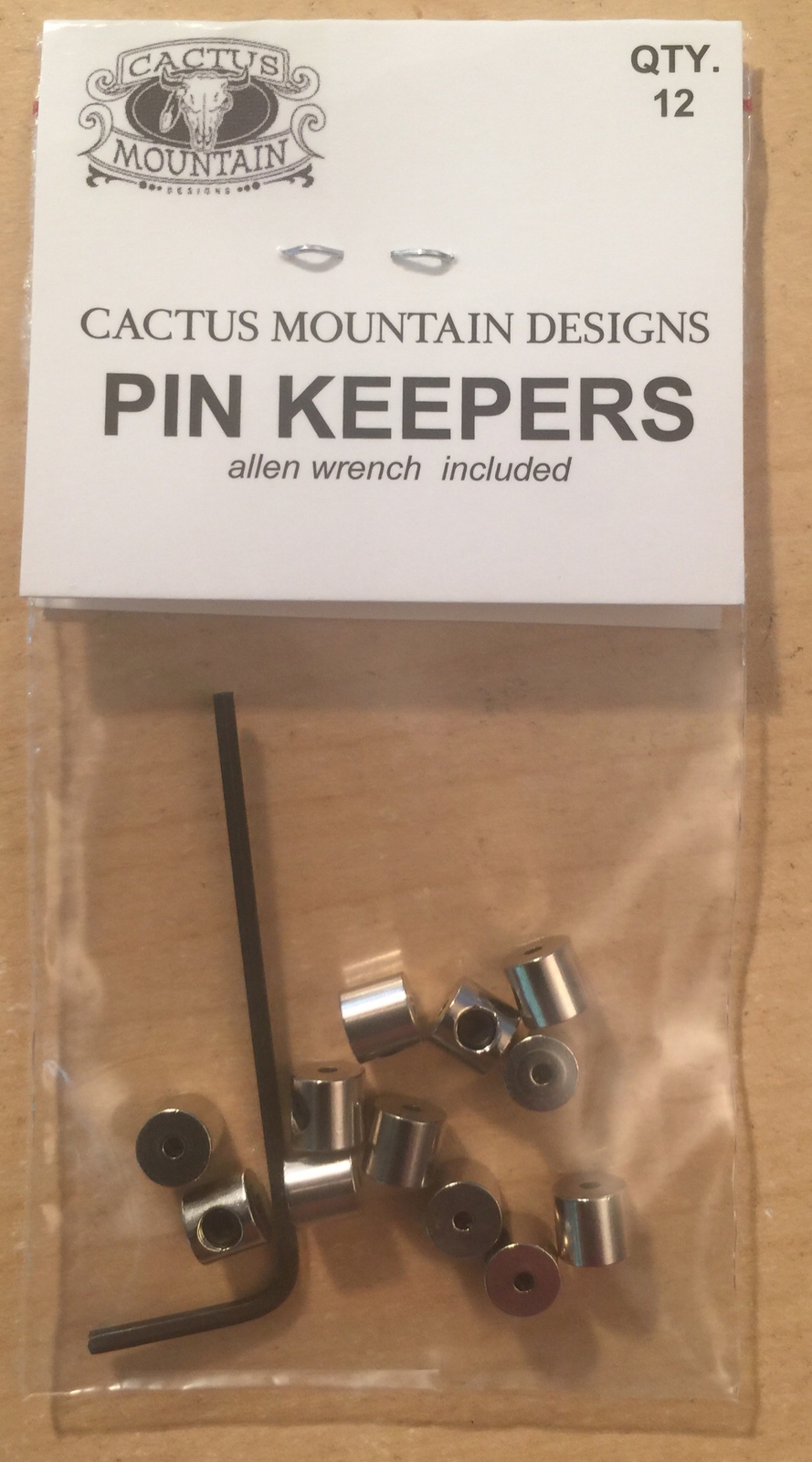 12 New Pin Keepers / Locking Backs Biker Pin Locks / Savers with Allen Wrench