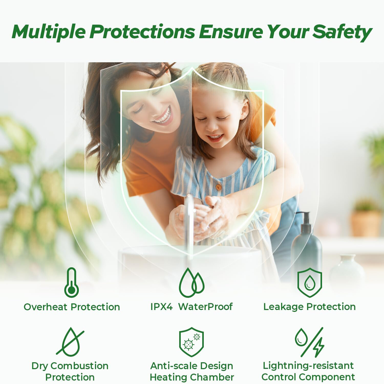 FOGATTI 8 Gallon Electric Mini Tank Hot Water Heater Shower Compact Storage 120V