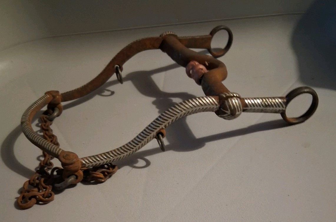 Vtg. Fancy Engraved Western Horse Bit, 5"
