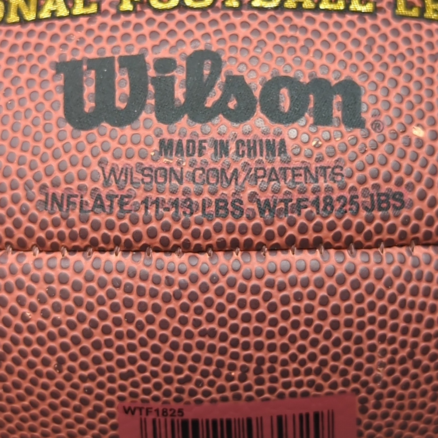 Wilson “The Duke” NFL Brown Leather Football Professional Composite WTF1825