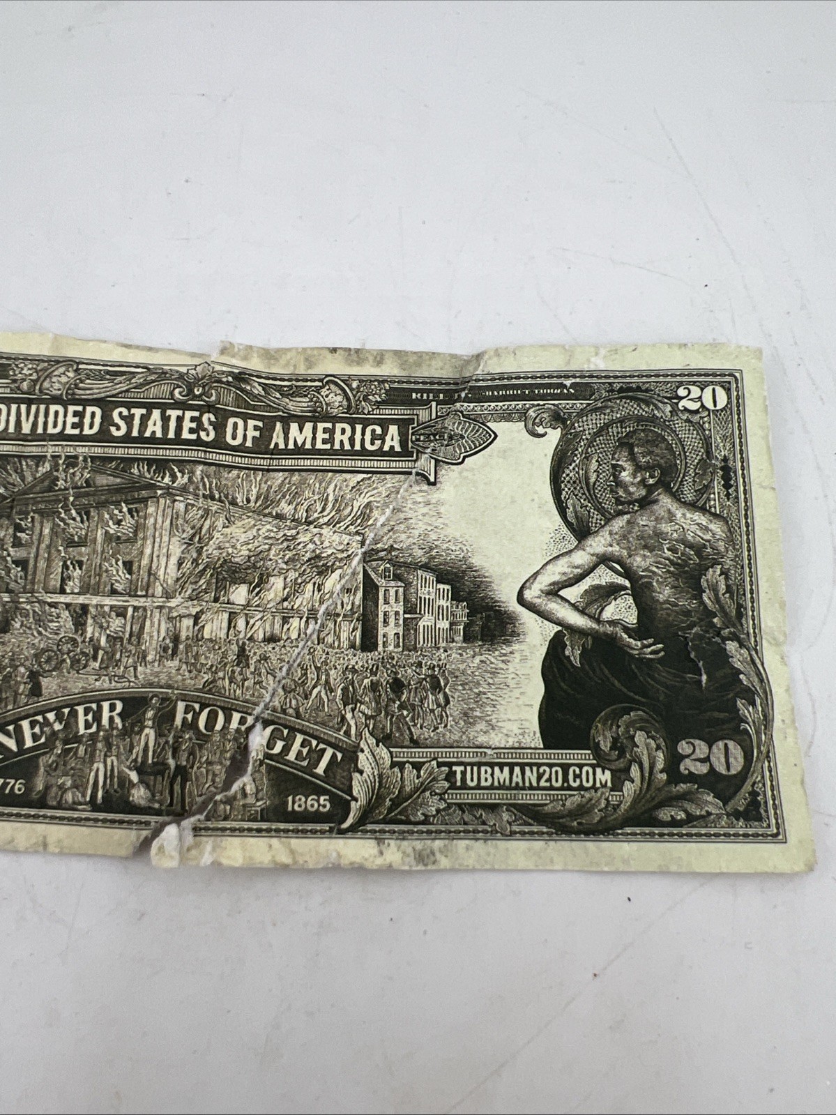 Harriet Tubman Divided States Of America Twenty like Dollar Bill Paper Note READ