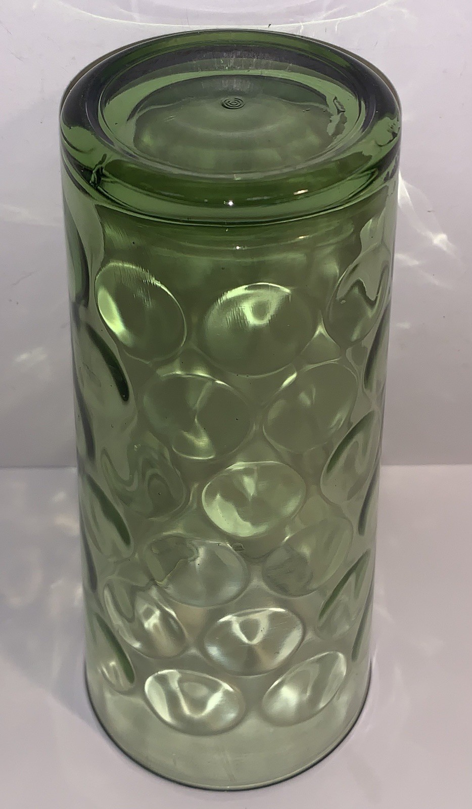 Vintage MCM Hazel Atlas Green El Dorado Optic Dot Glass Tumbler