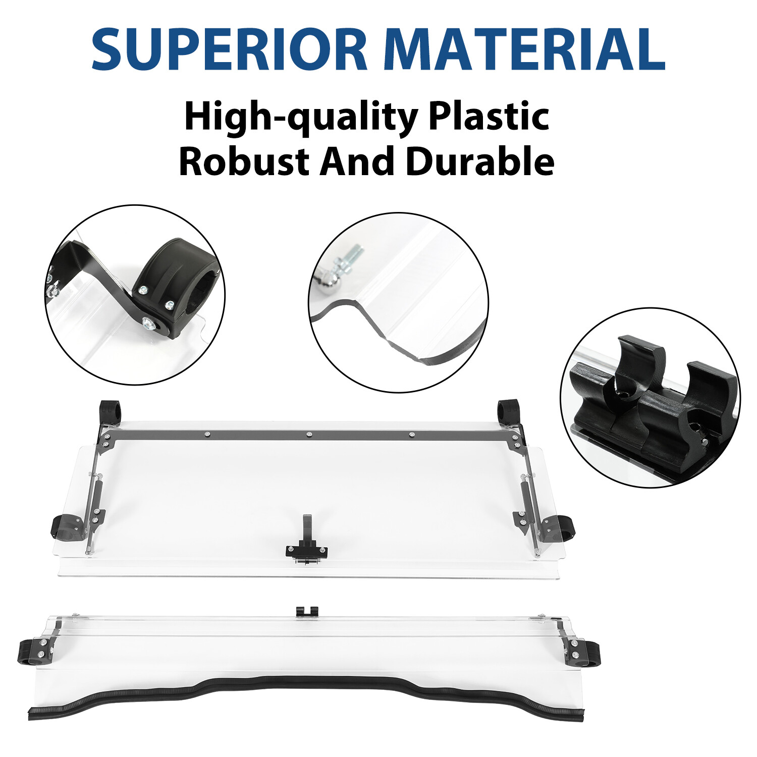 For Honda Pioneer 1000 / 1000-5 Clear Scratch Resistant Flip Windshield 2016-24