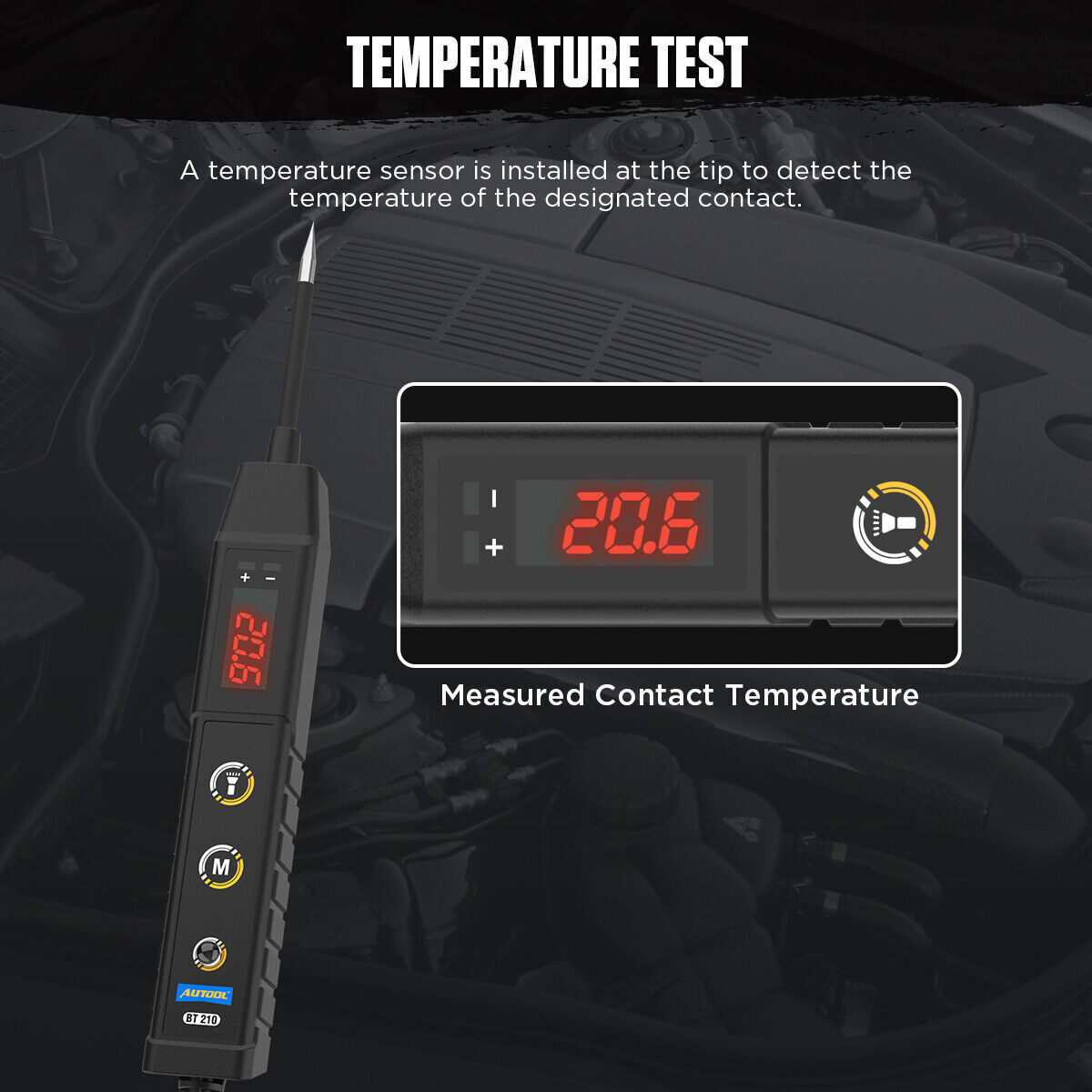 Circuit Tester 9-30v Dc Automotive Test Light Bidirectional Voltage Fuse Tester