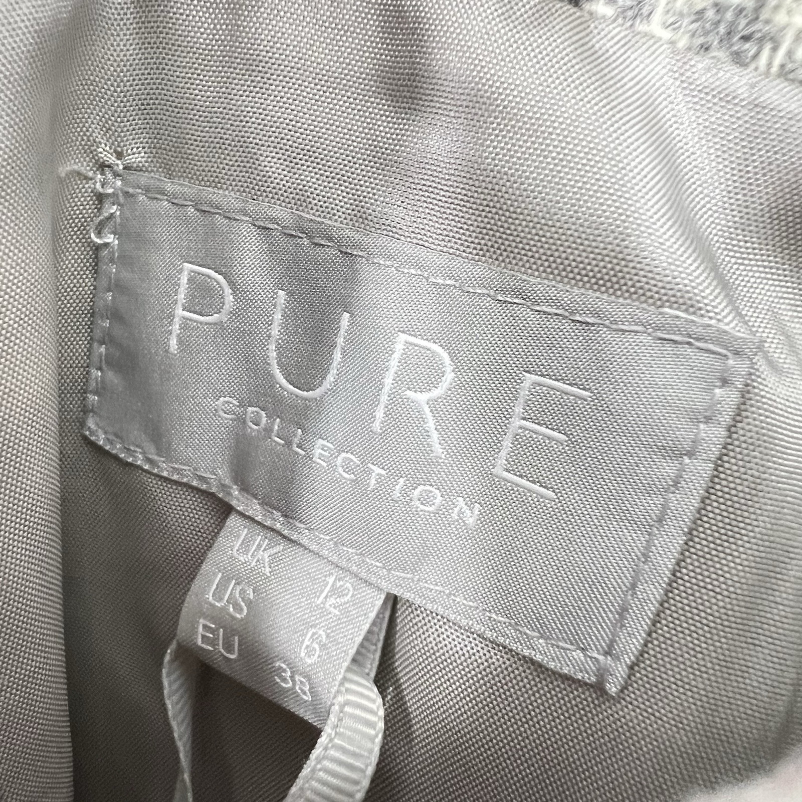 PURE Collection Pencil Skirt Womens Size 6 Ivory Gray Glen Plaid Wool by Moon