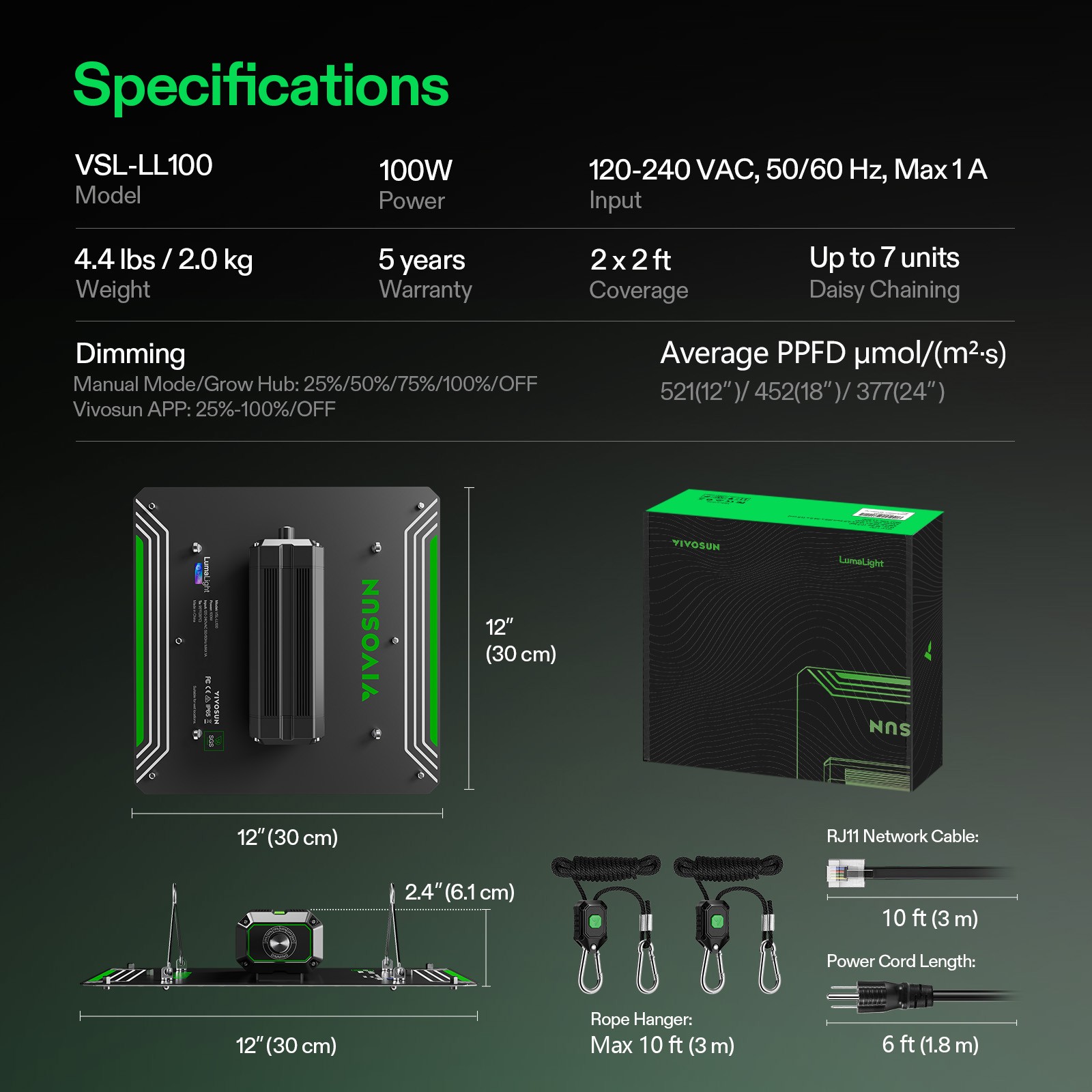 VIVOSUN GIY A22 WiFi Grow Tent Kit w/ Lumalight 100/200/400W & Inline Fan Kit R