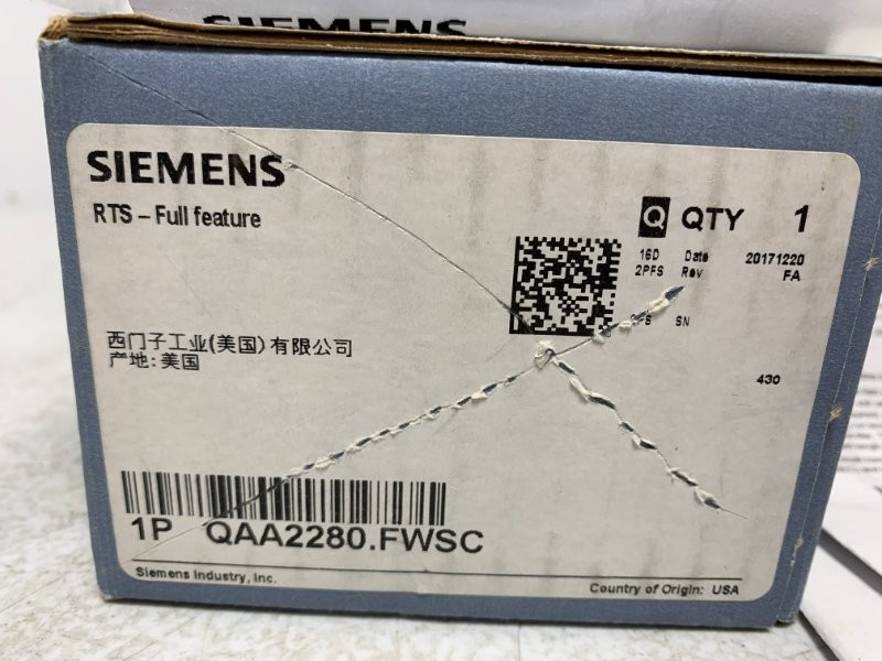 Siemens QAA2280.FWSC Room Temp Sensor 18-36Vdc 24Vac