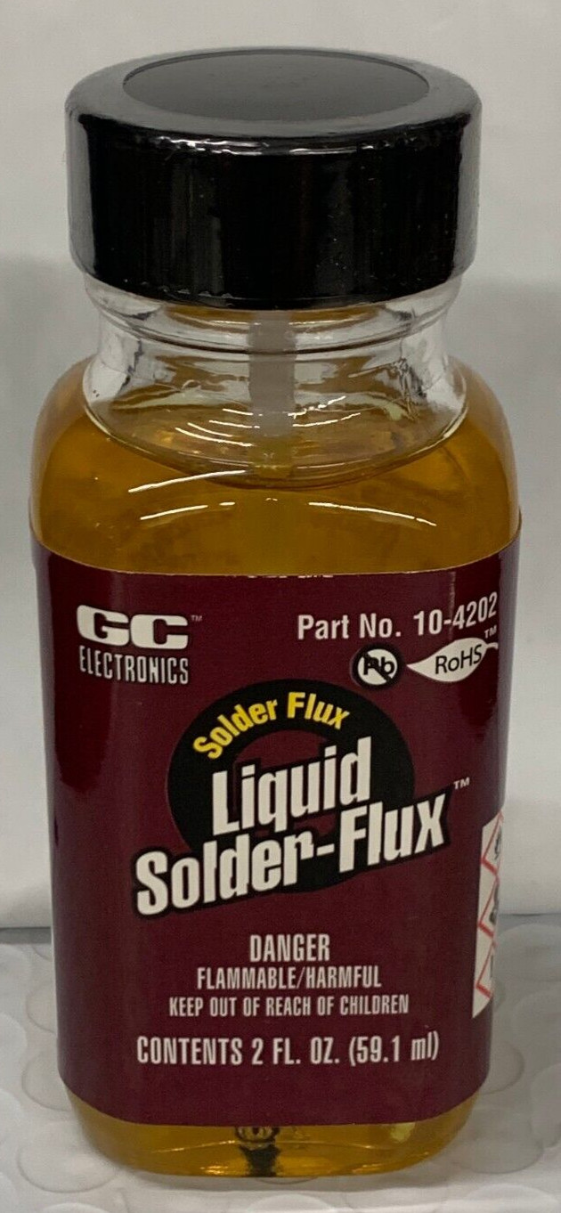 LIQUID SOLDER FLUX, GC ELECTRONICS 10-4202, 2FL OZ Bottle, Made in USA