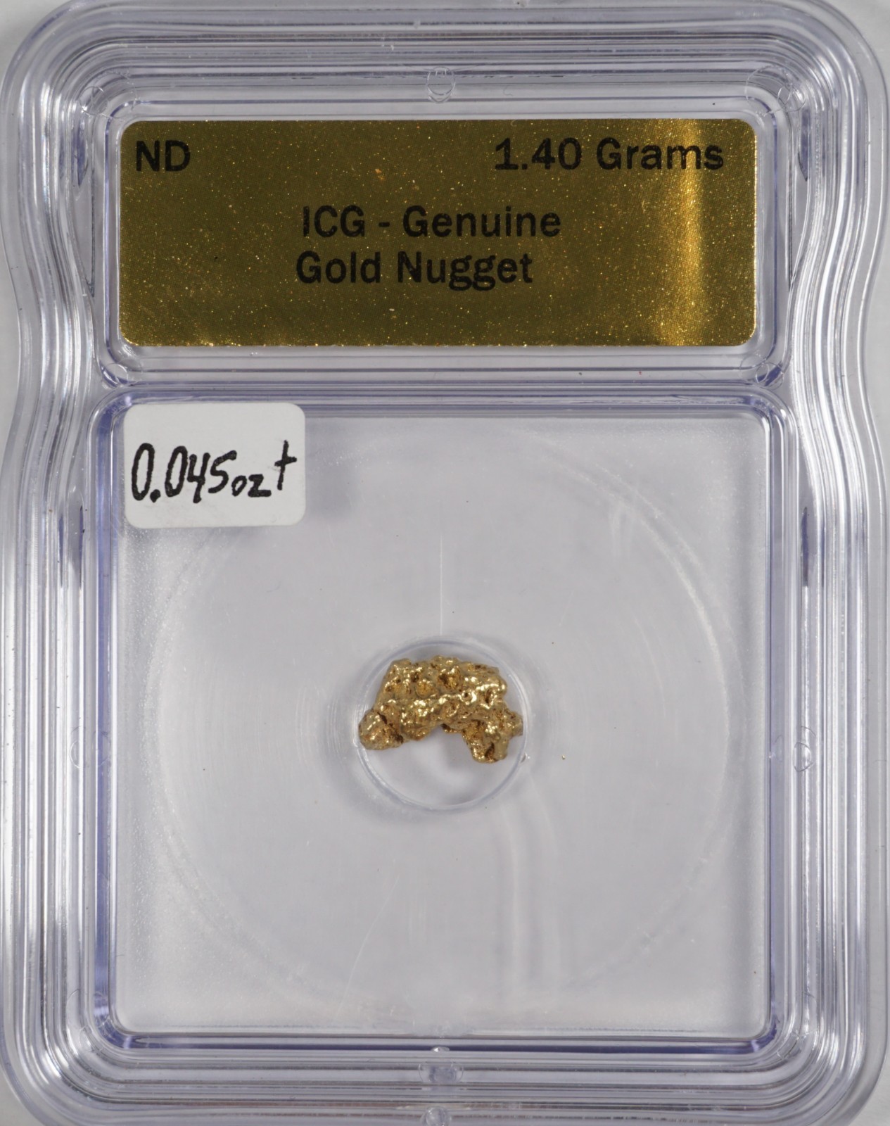 Gold Nugget ICG Certified Specimen Unique Beautiful Natural Formation 1.40 Grams