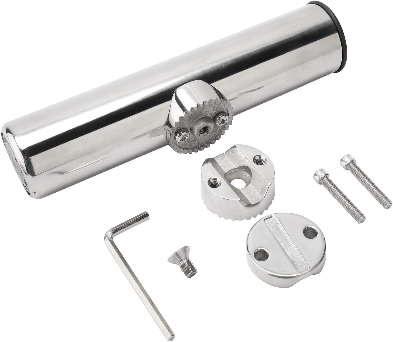 2Pcs Stainless Steel Rod Holders Clamp on Fishing Rod Holder for Rail 7/8" to 1"