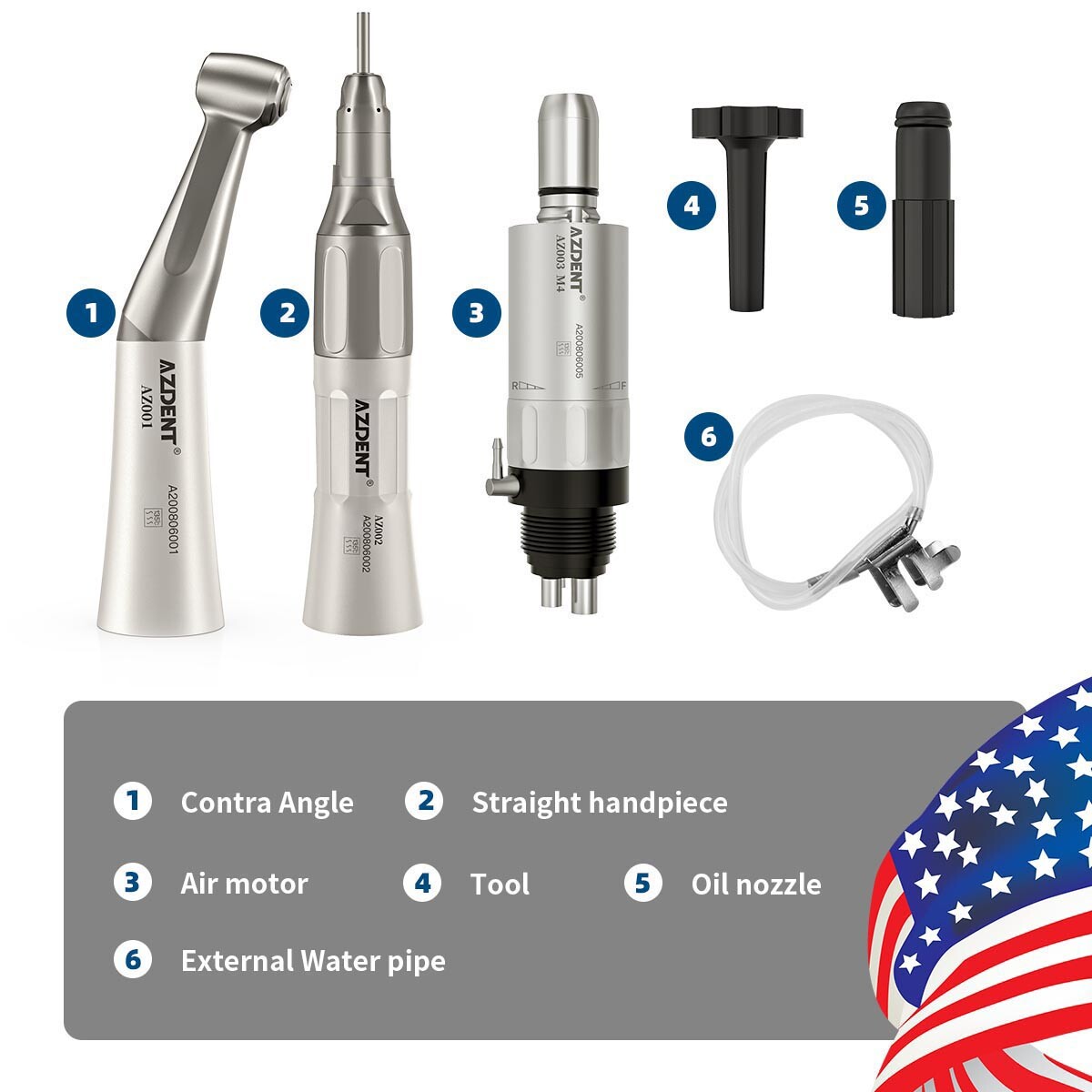 NSK Style Dental Slow Low Speed Handpiece Straight Contra Angle Air Motor 4/2H