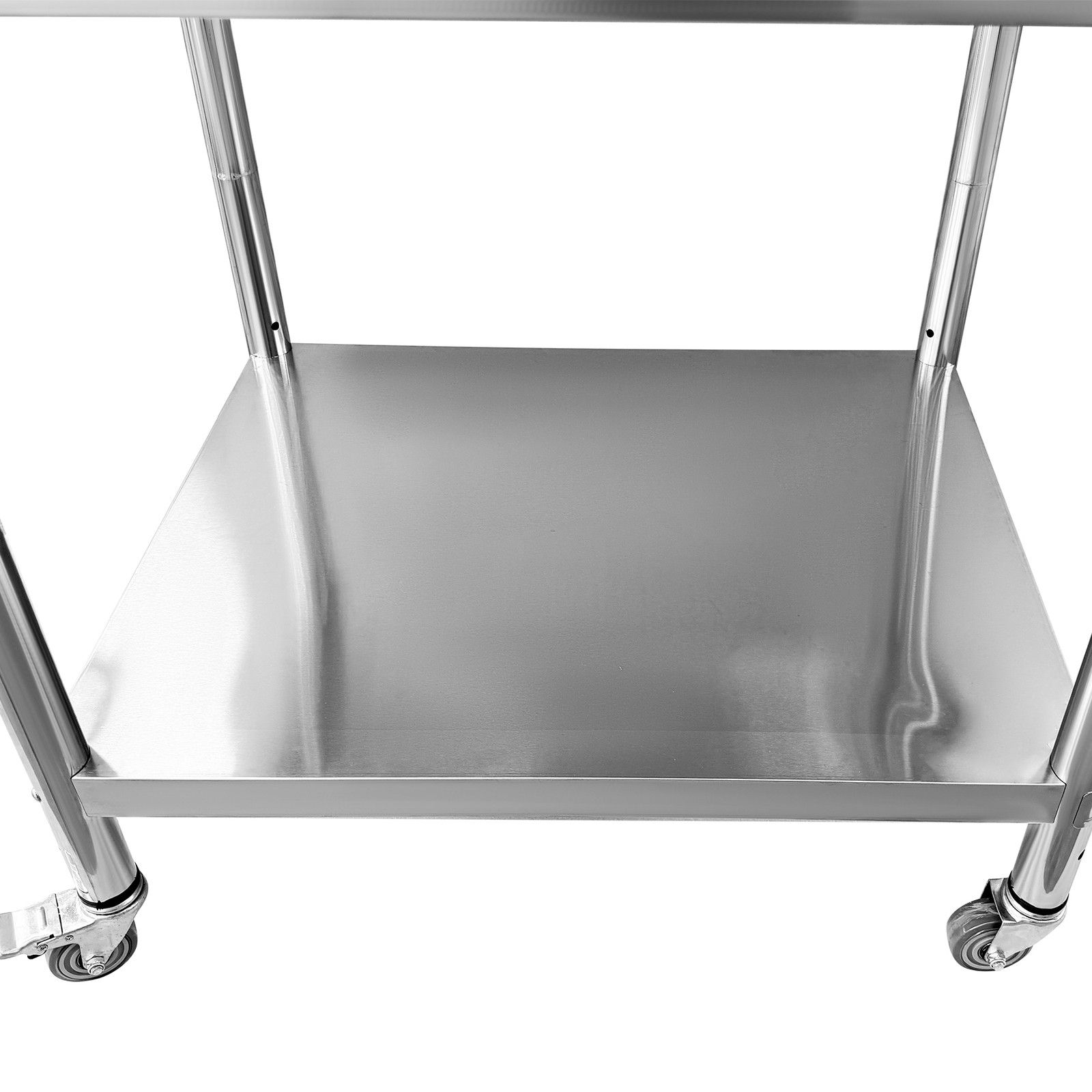 30x36x34 Inch Work Table 3-Stage Adjustable Shelf with 4 Wheels Stainless Steel
