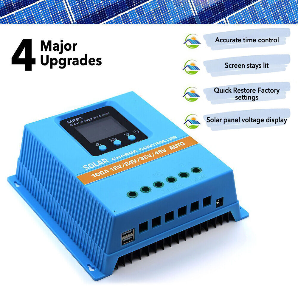 4800W 100A MPPT Solar Charge Controller 12V/24V/36V/48V Battery PV Regulator NEW