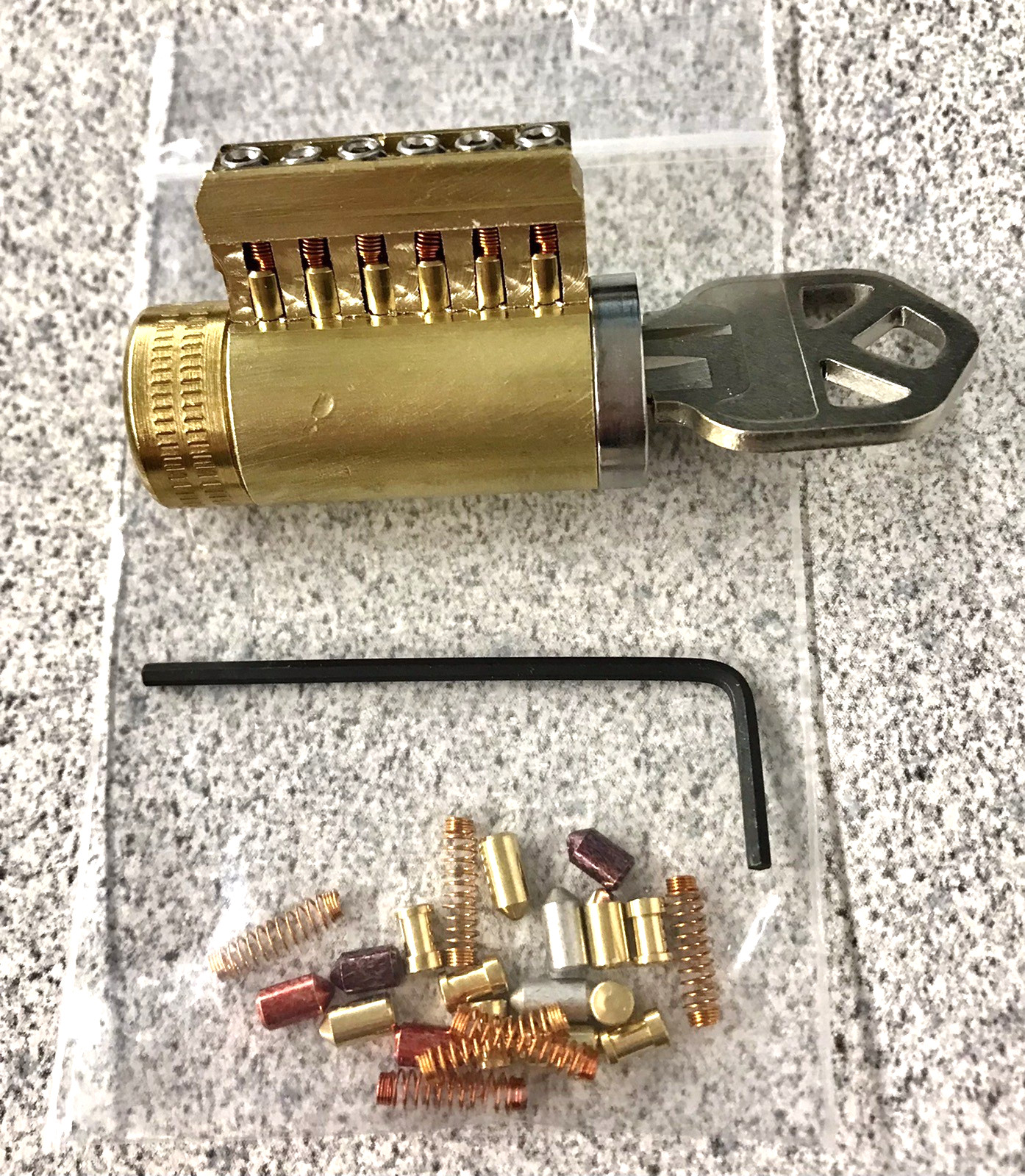 Rekeyable Cutaway Practice Lock 6 Pin Kwikset Keyway With Security Spool Pins