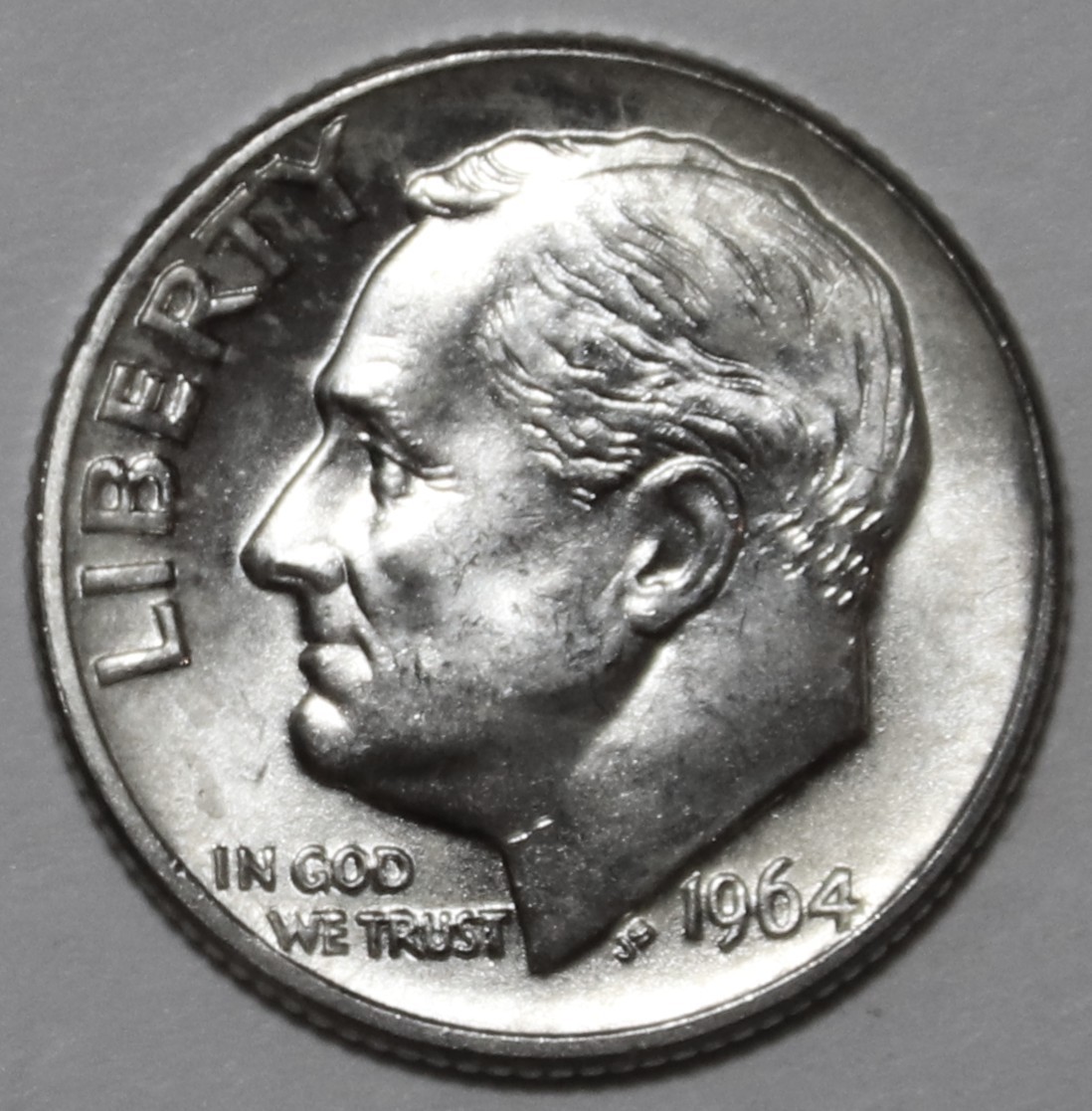 1964-D Roosevelt Dime - BU - #1505E - Stock Photo - FREE SHIPPING