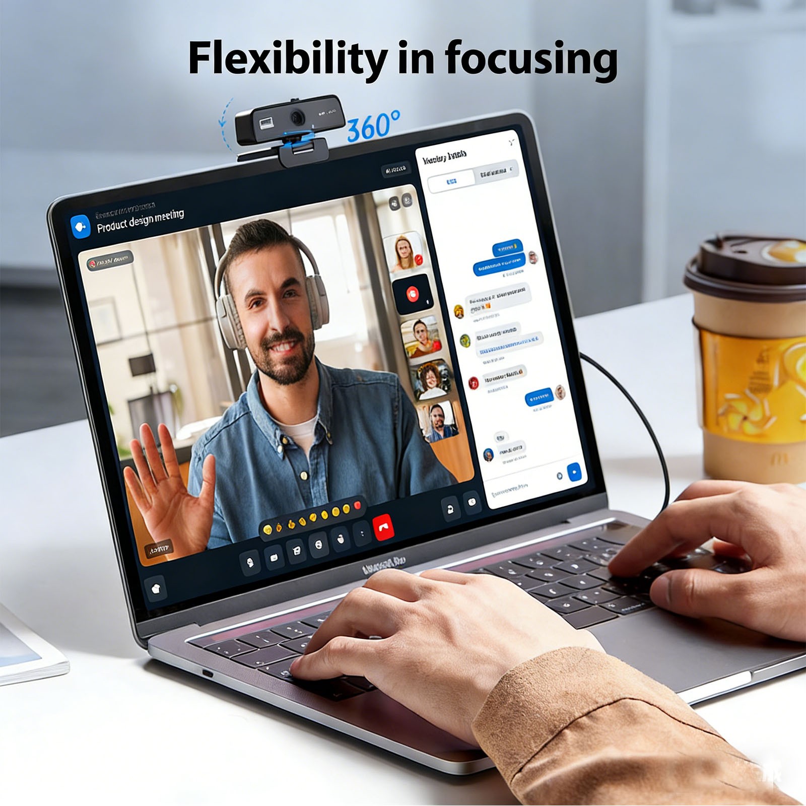 4K USB Webcam Built-in Microphone Autofocus Web Camera for PC Desktop Laptop