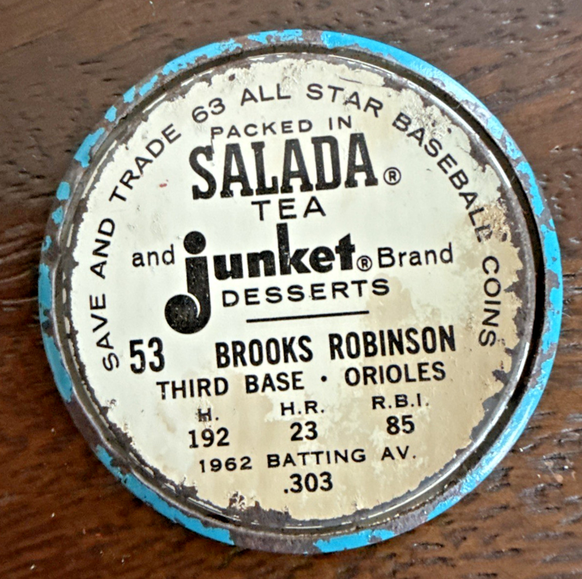 1962/1963 Salada Tea Junkett Baseball Coins Lot 32 Kaline Aaron Robinson Wilhelm