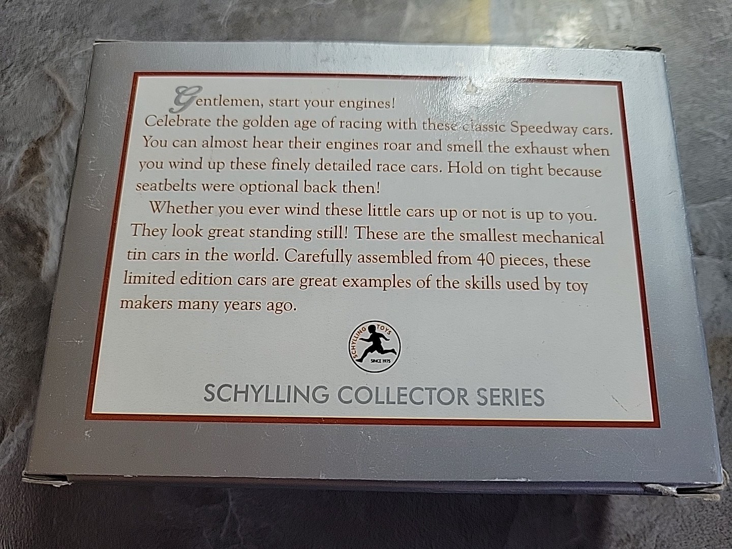 Schylling Speedway Racer Classic Wind-Up Tin Car Driver Blue Original BOX NEW