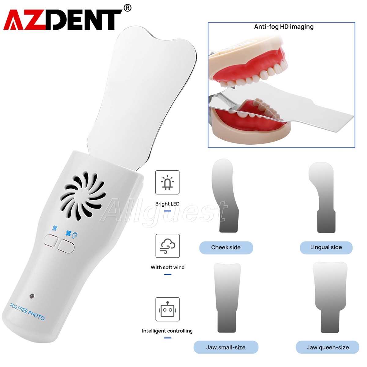 Dental Occlusal Mirror Fog Free LED Intra Oral Photo System 4 Mirrors Anti-Fog