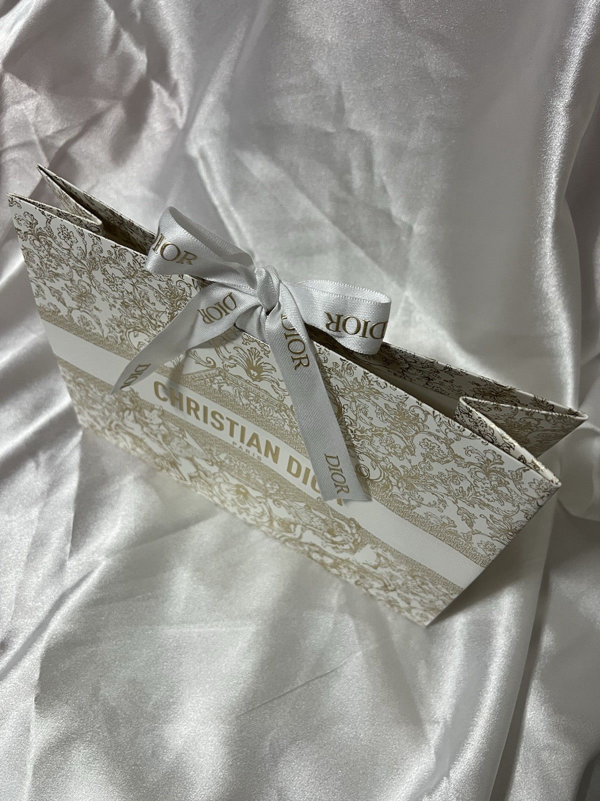 Dior Gift Bag Textured Paper Holiday Limited Edition L 9.5 x H 7 x D 3.5"