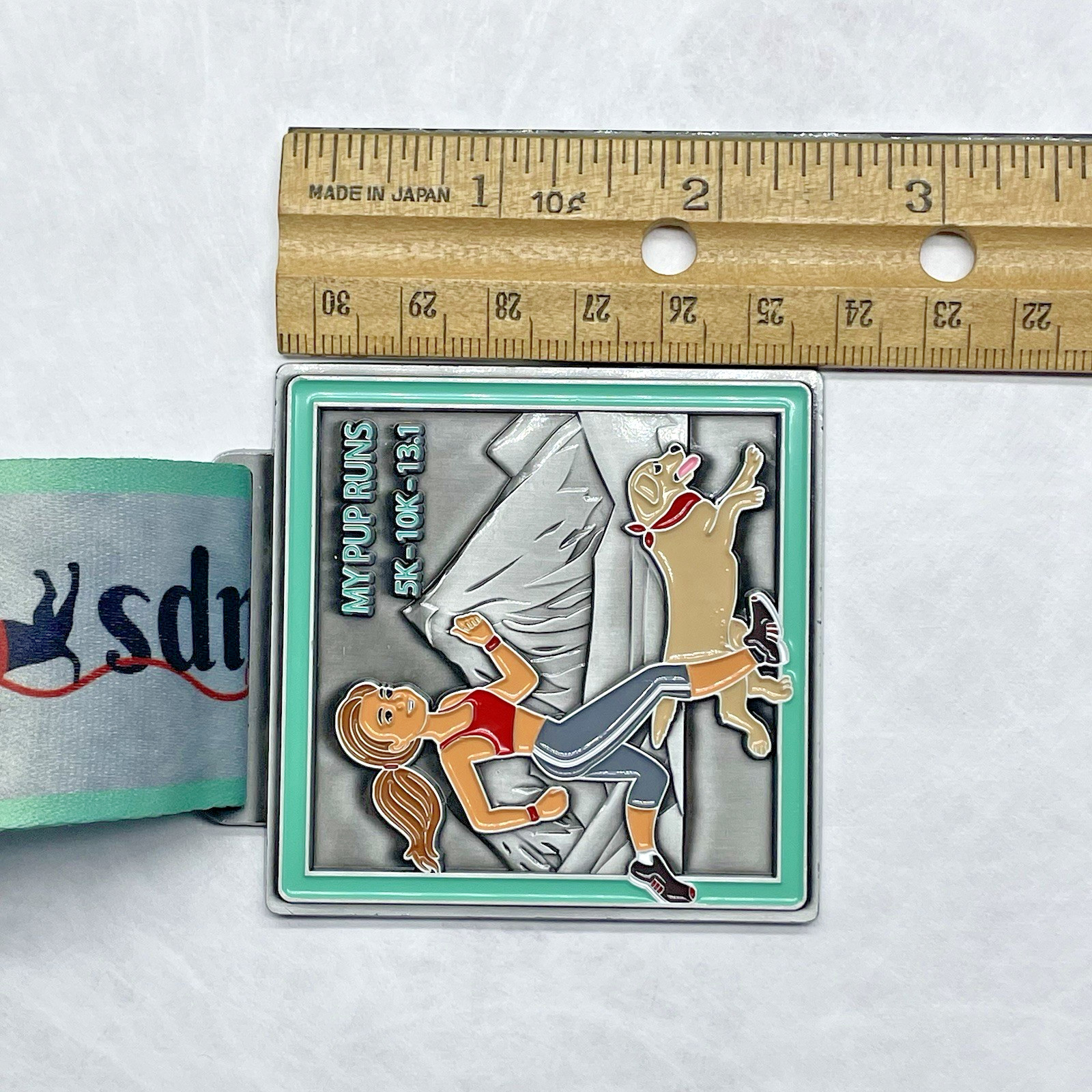 NEW Virtual Race 5k/10k/13.1 Medal, Bib & Sticker - Running with My Dog - MPR