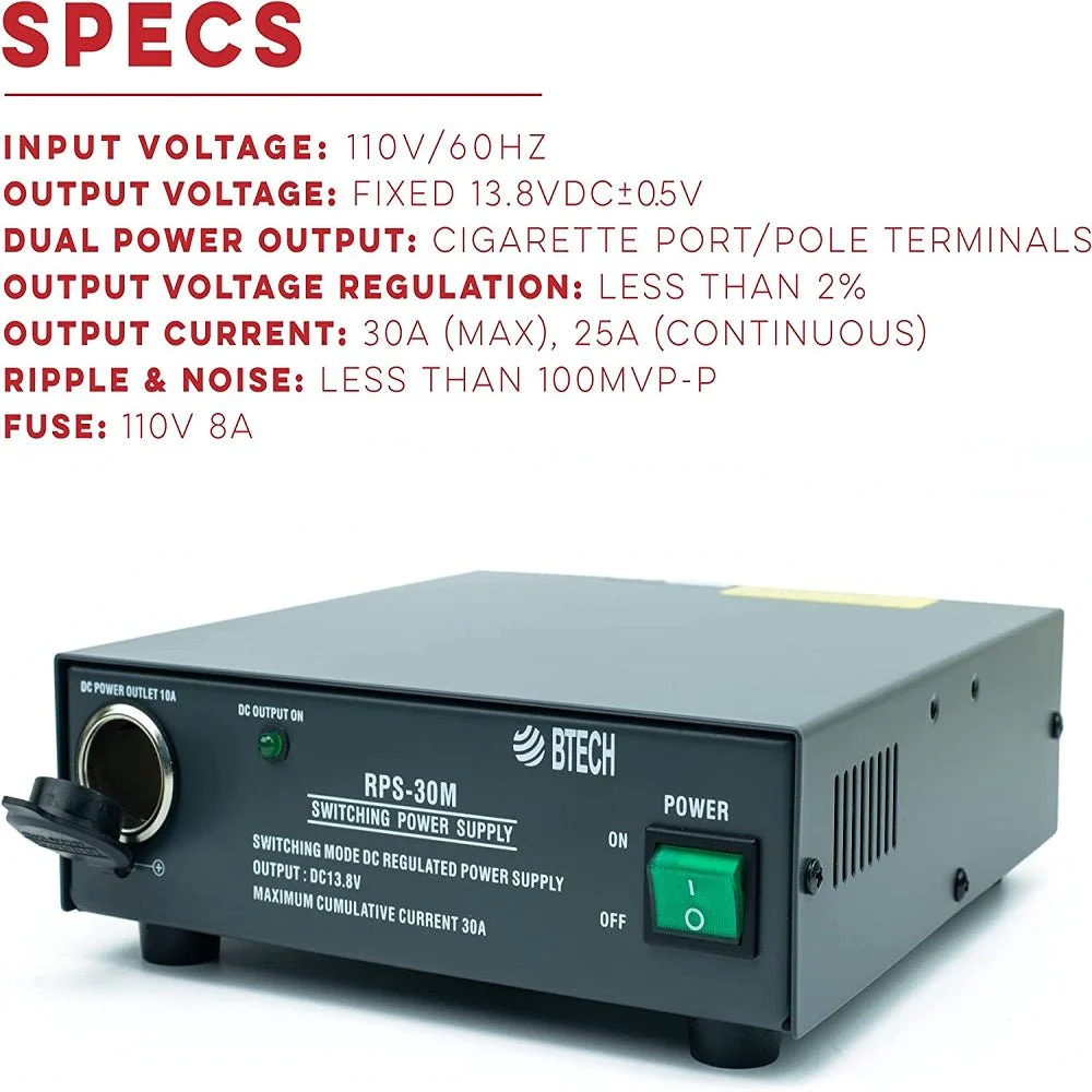BTECH RPS-30M Regulated AC-DC Power Converter