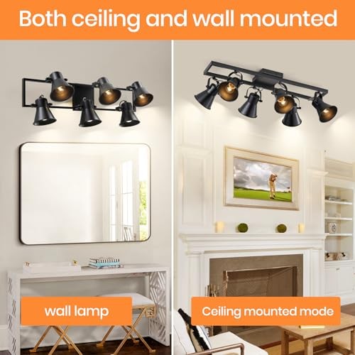 6 Light Track Lighting Fixtures Ceiling Black Kitchen Track 6 lights