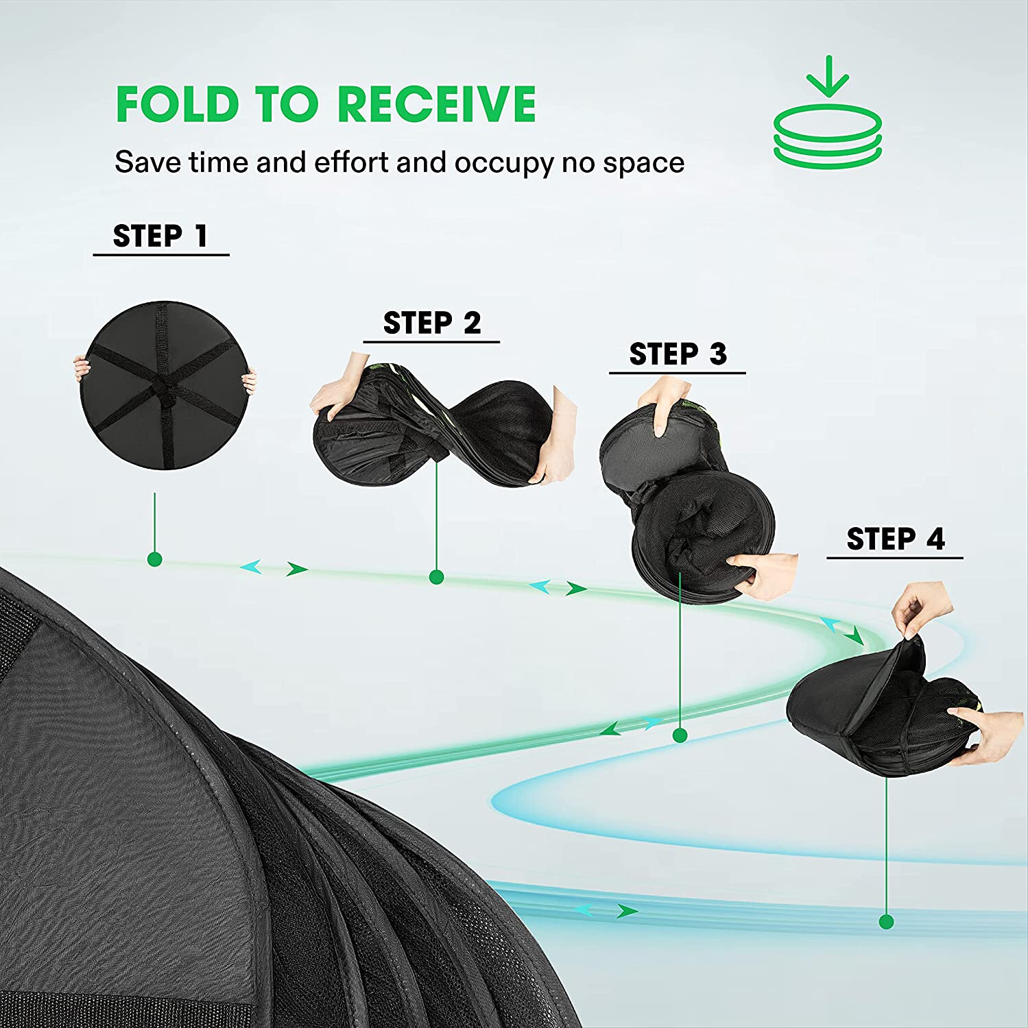 2ft 6-Layer Hanging Herb Mesh Rack Foldable Drying Net with Zippers