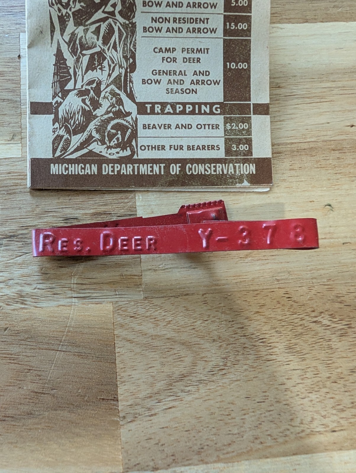 1961 Michigan Game Law Digest License Fees Hunting Litho Ephemera