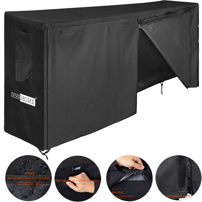 4/5/6/8ft Waterproof Firewood Log Rack Cover 600DOxford w/ Zipper Hook Loop Tape