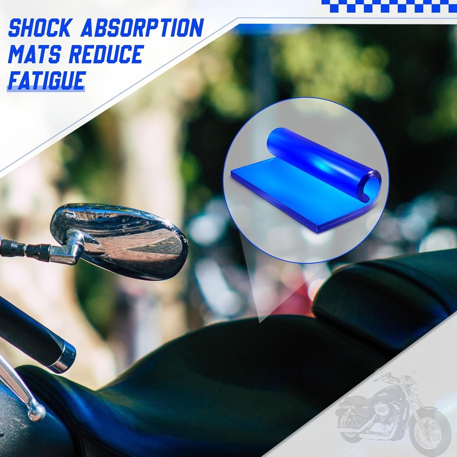 2 Pcs Motorcycle Seat Gel Pad Shock Absorption Motorcycle Seat Cushion Coolin...