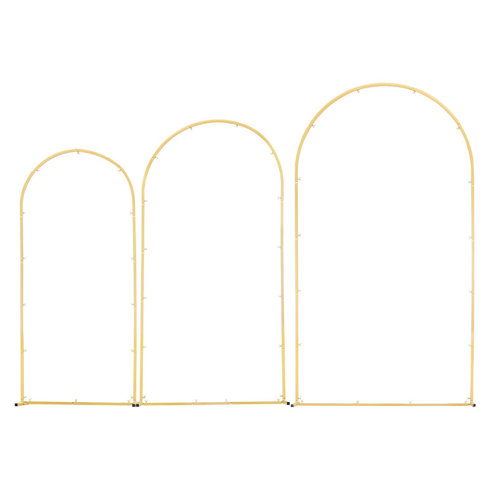 Uimoso Wedding Arch Backdrop Stand Set of 3 Metal 7.2ft 6.6ft 6ft Party Stand