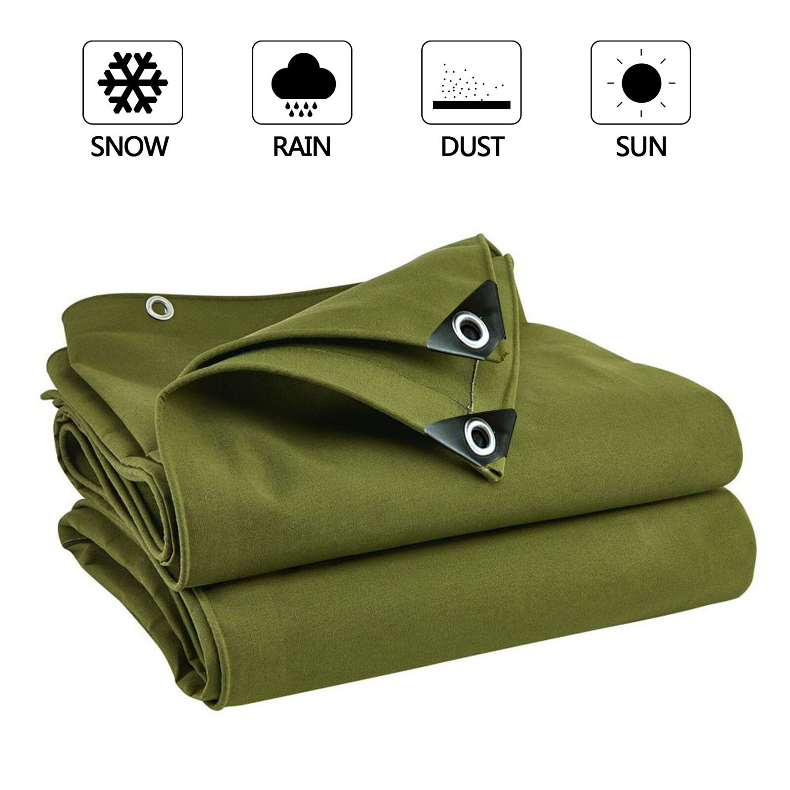 Canvas Tarps 16oz heavy Duty Multipurpose Tarpaulin Cover F Roof Patio Pool Boat