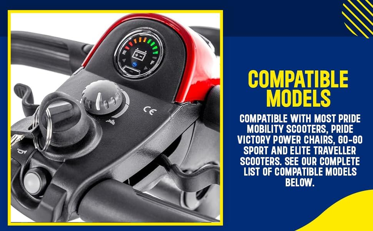 Deluxe Easy Pull Key Set for Pride Mobility Scooter Replacement Keys (Set of 2)