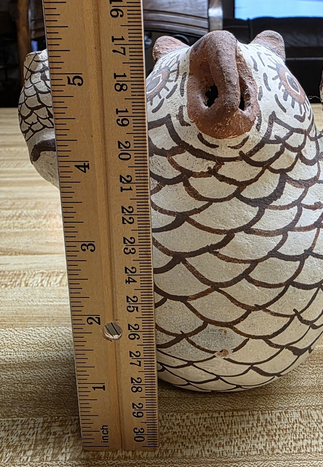 Zuni, Nellie Bica, Polychrome Owl Effigy Figure Southwest Pottery