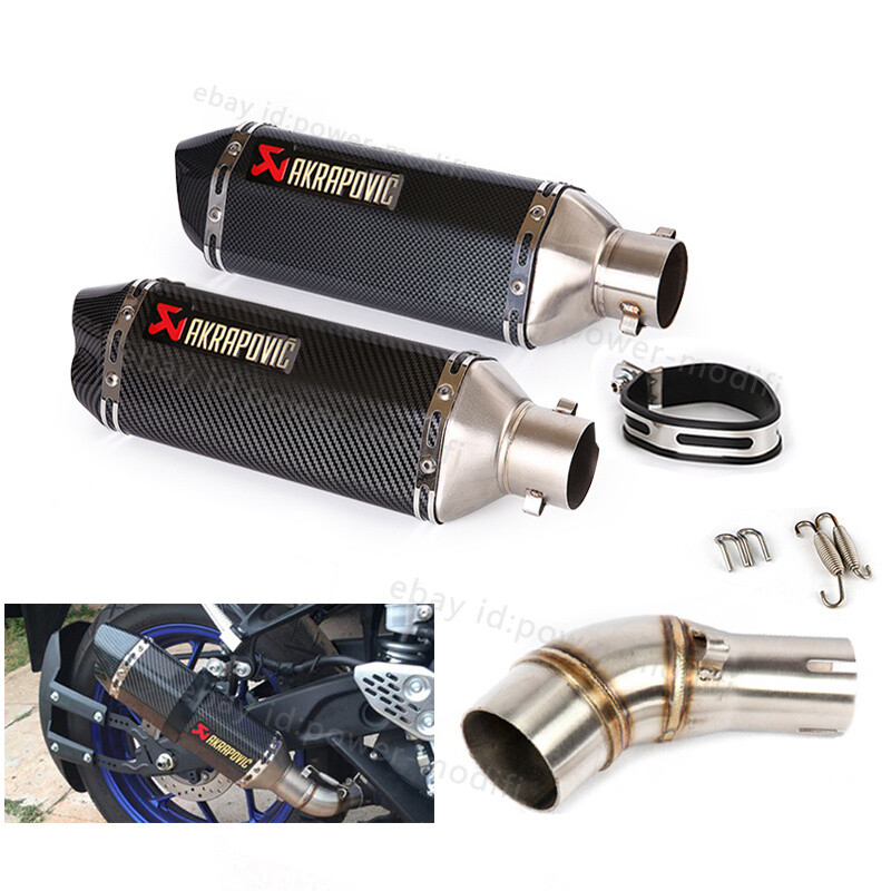 51MM For Yamaha YZF-R3 R25 MT-03 2016-2025 Steel Exhaust Muffler Mid Link Pipe