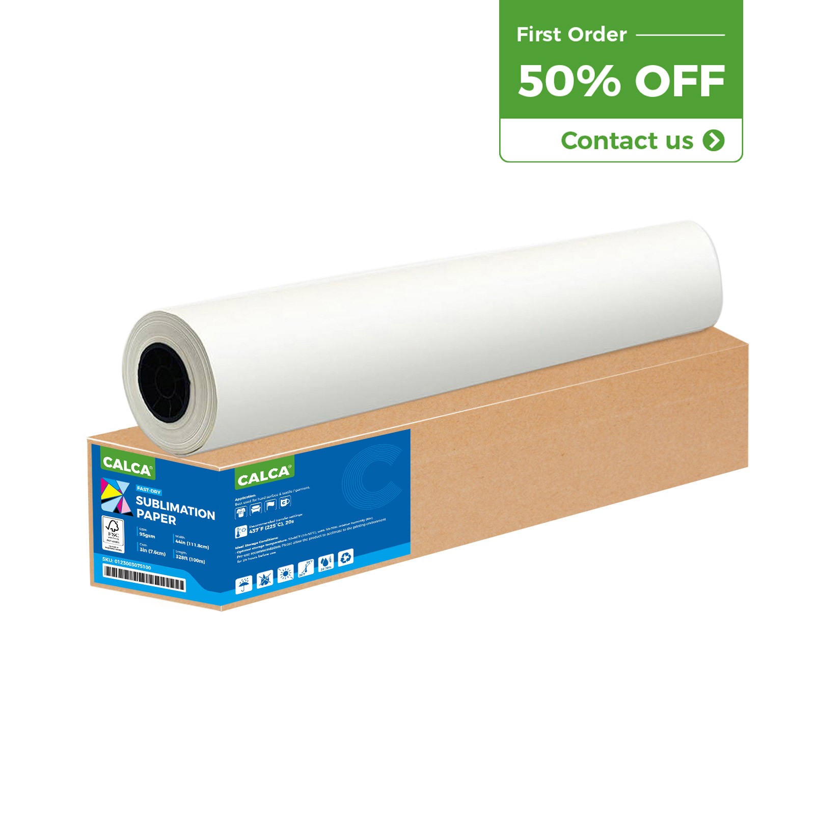 CALCA 95gsm 44" x 328ft Dye Sublimation Paper for Heat Transfer Local pickup