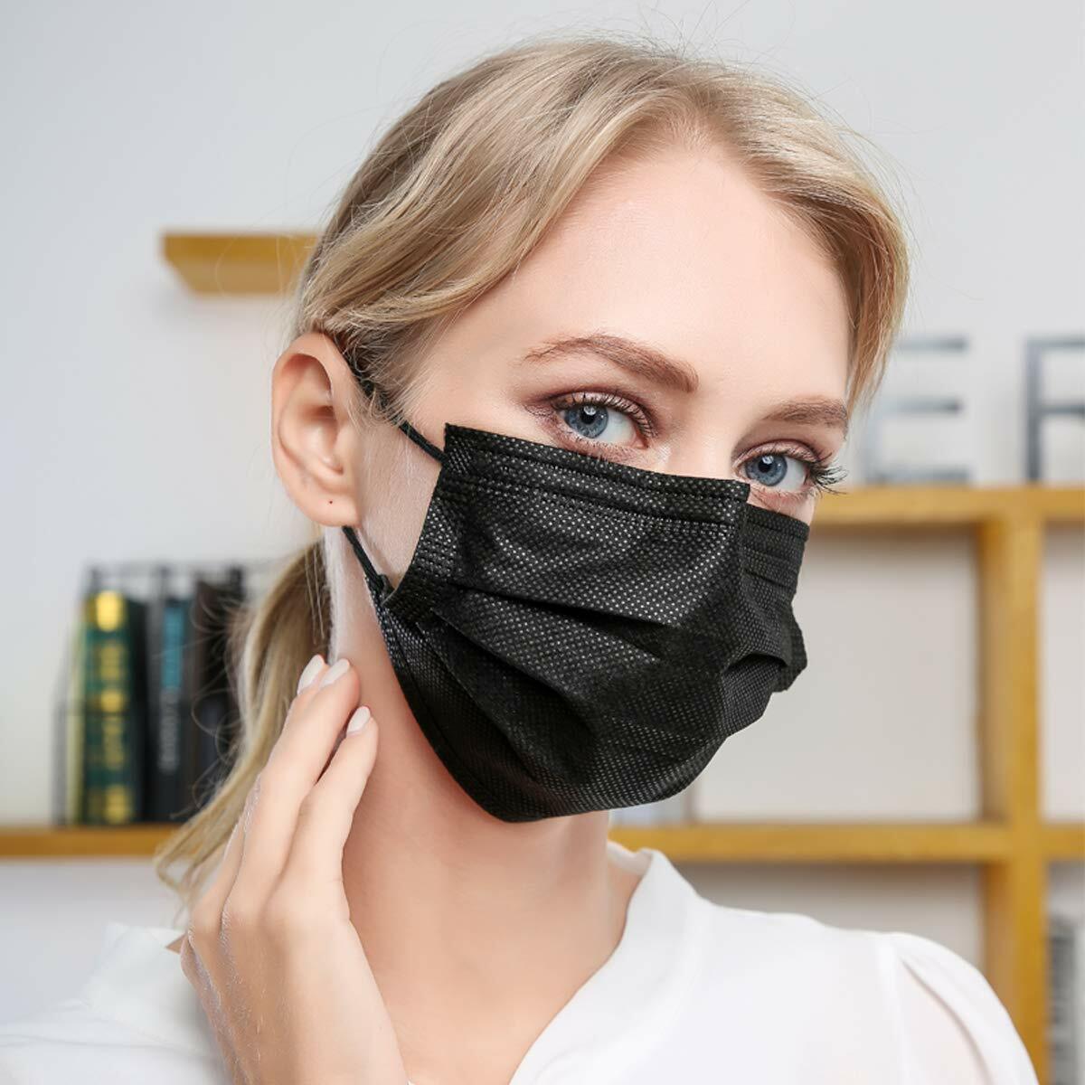 100/50/10 Pcs Black Face Mask Mouth Nose Cover Protector Respirator Filter Masks